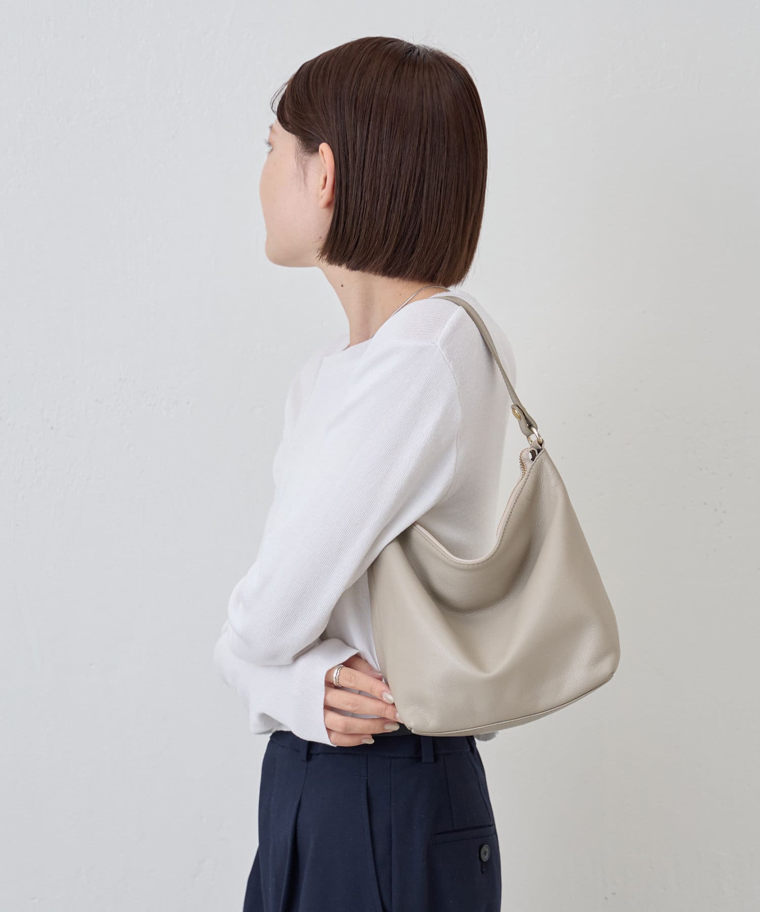 Russet Soft leather simple shoulder bag
