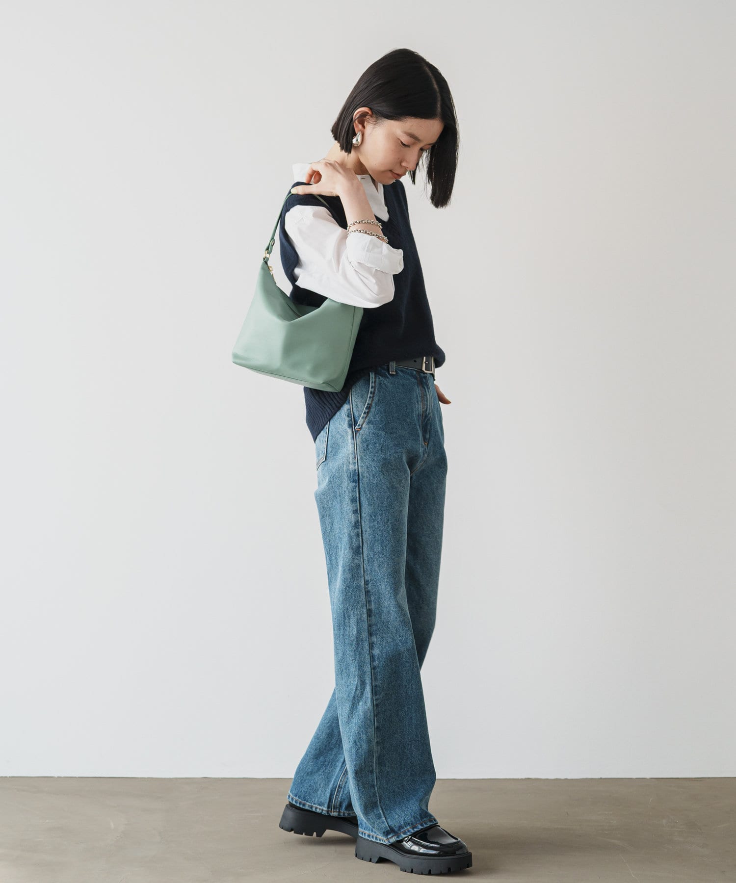 Russet Soft leather simple shoulder bag