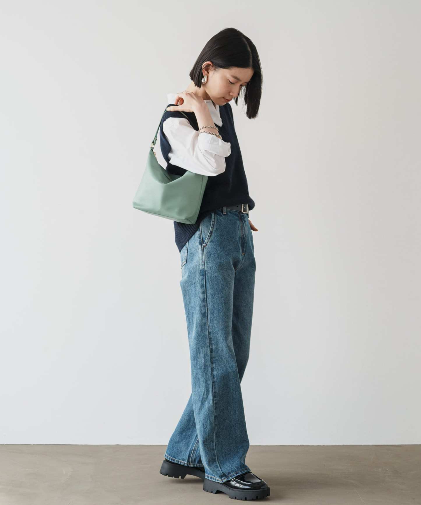 Russet Soft leather simple shoulder bag