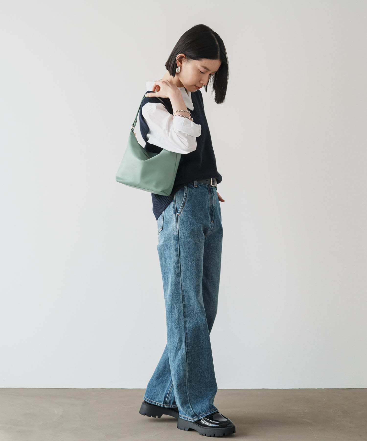 Russet Soft leather simple shoulder bag