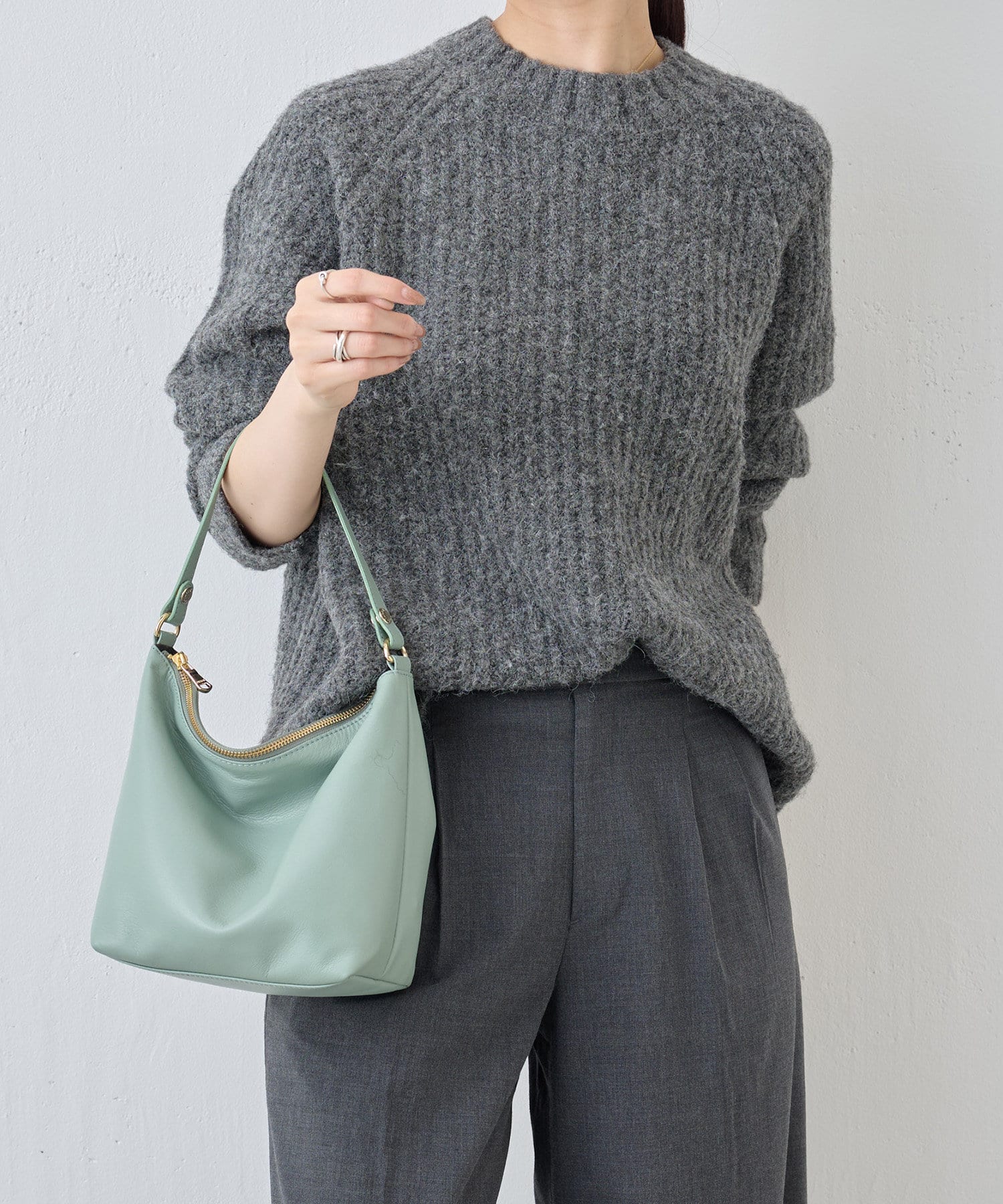 Russet Soft leather simple shoulder bag