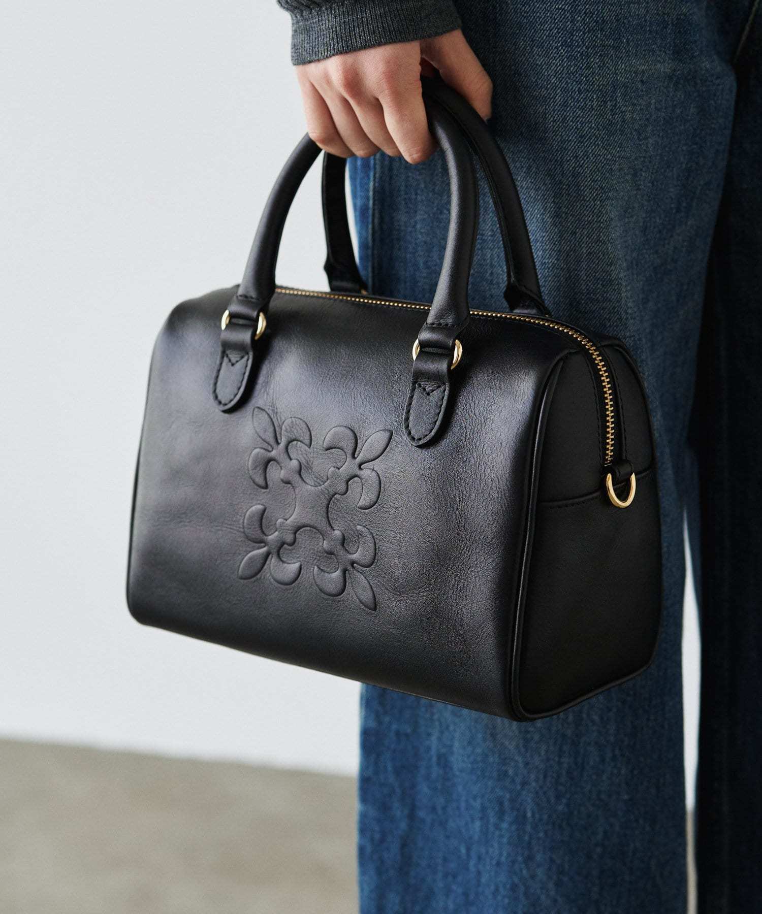 *4-6 WEEKS* (1367)Russet [Composition] 2way mini Boston bag Black