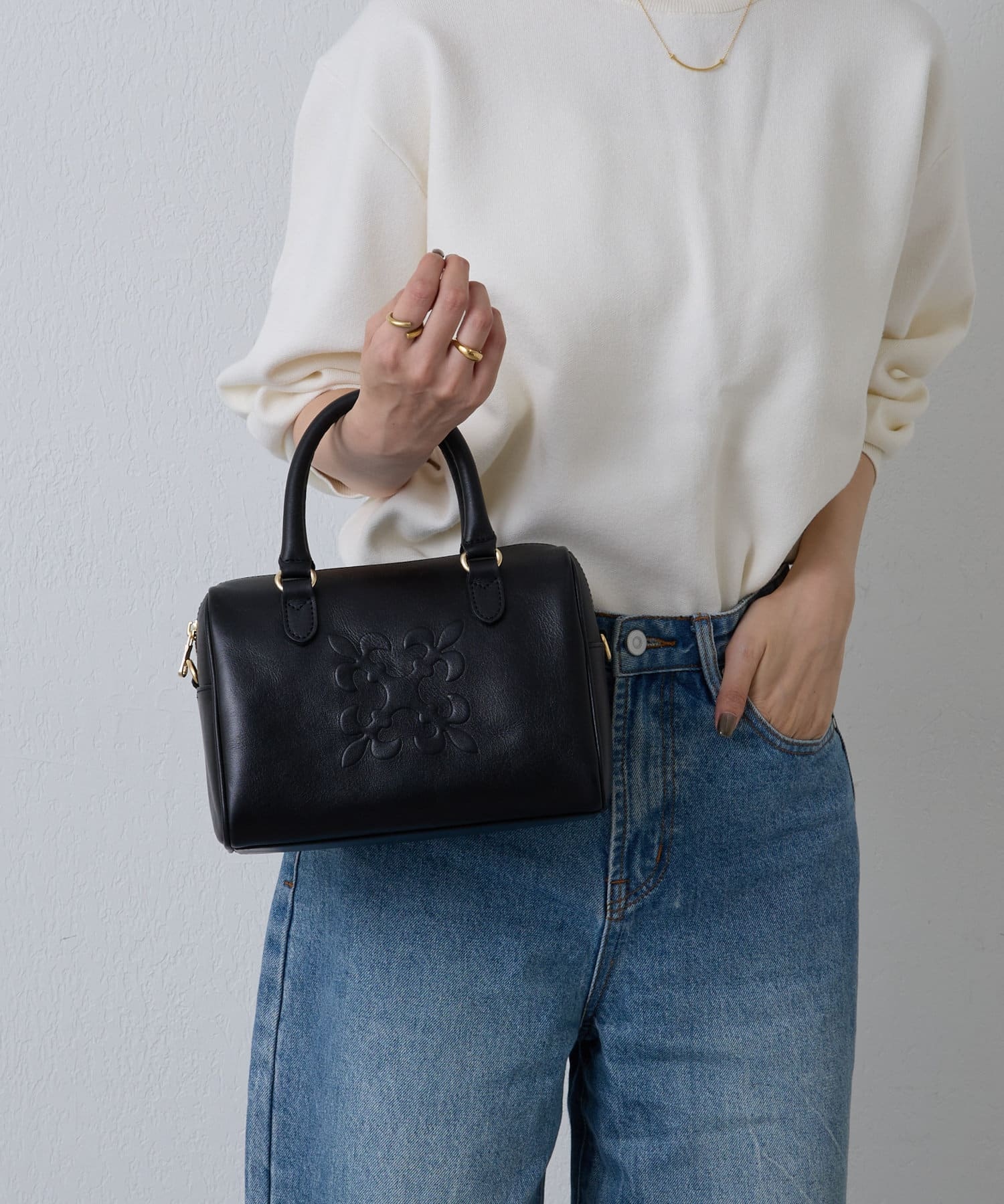 *4-6 WEEKS* (1367)Russet [Composition] 2way mini Boston bag Black