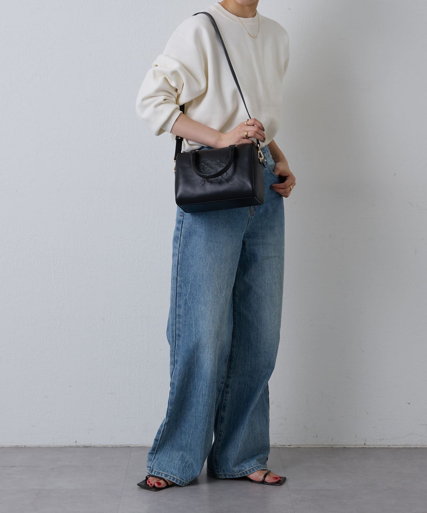 *4-6 WEEKS* (1367)Russet [Composition] 2way mini Boston bag Black