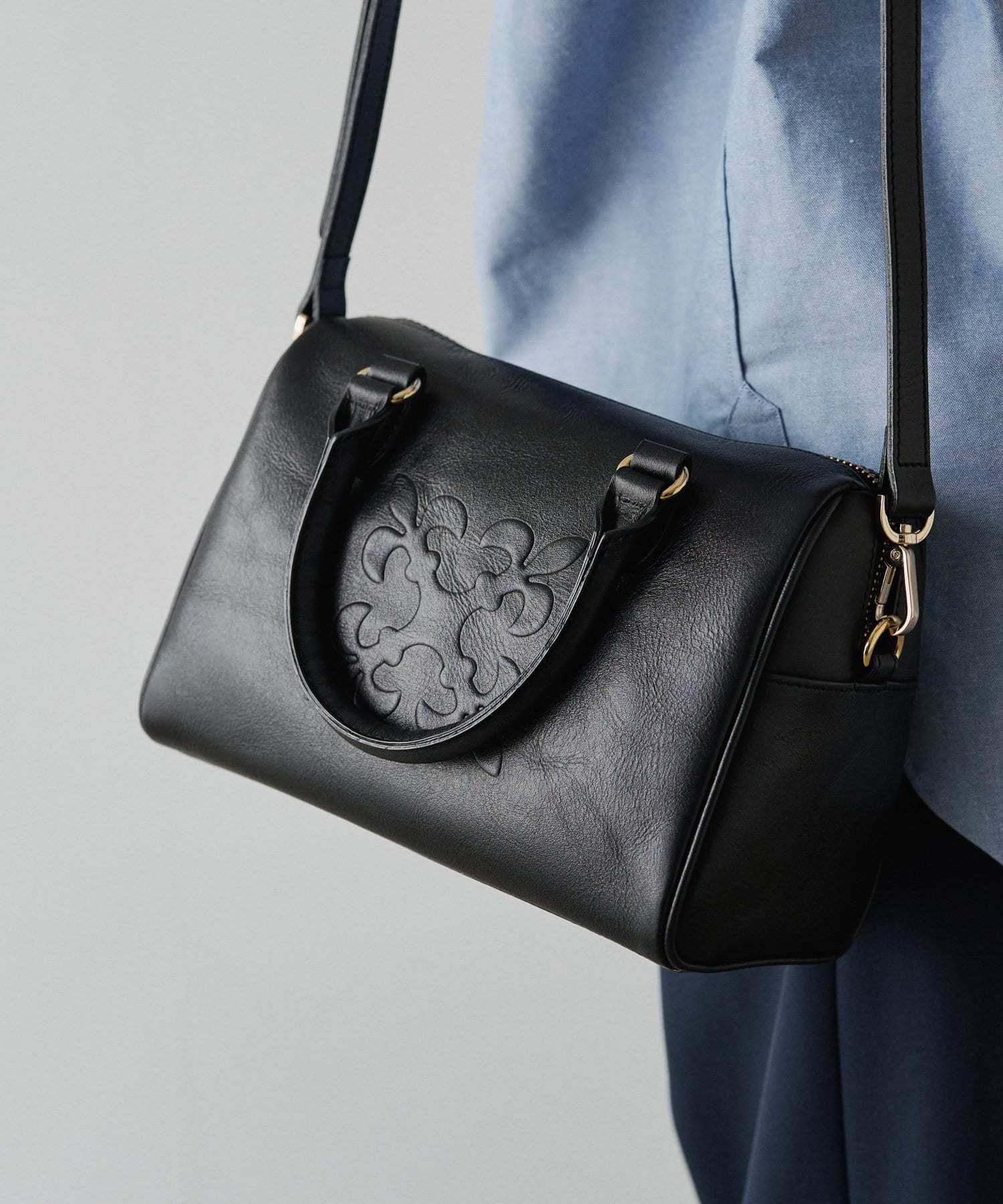 *4-6 WEEKS* (1367)Russet [Composition] 2way mini Boston bag Black