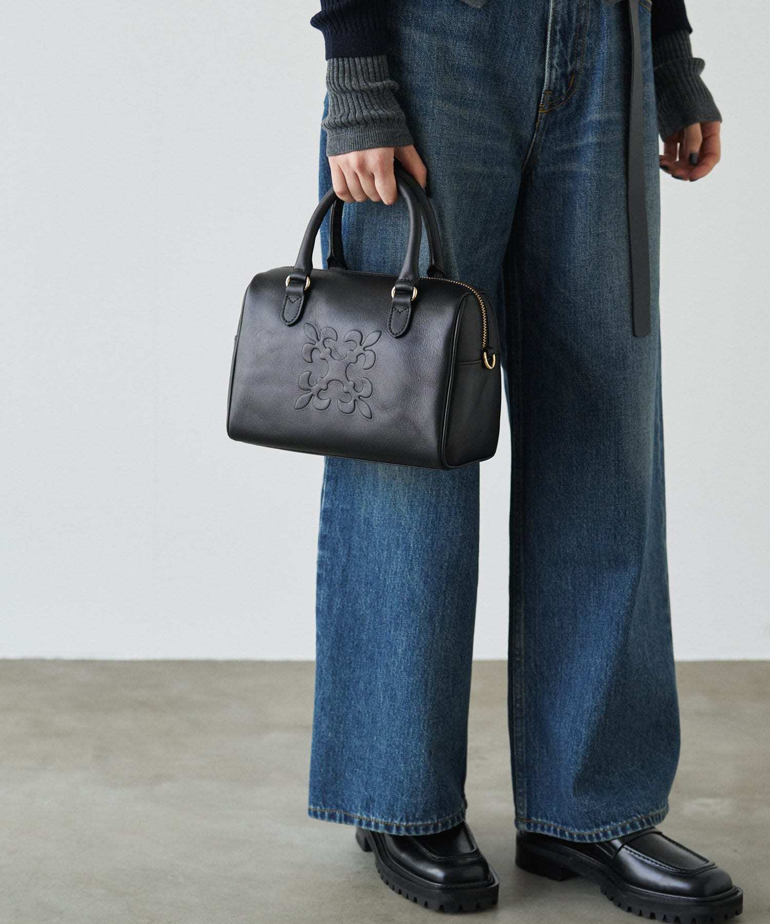 *4-6 WEEKS* (1367)Russet [Composition] 2way mini Boston bag Black