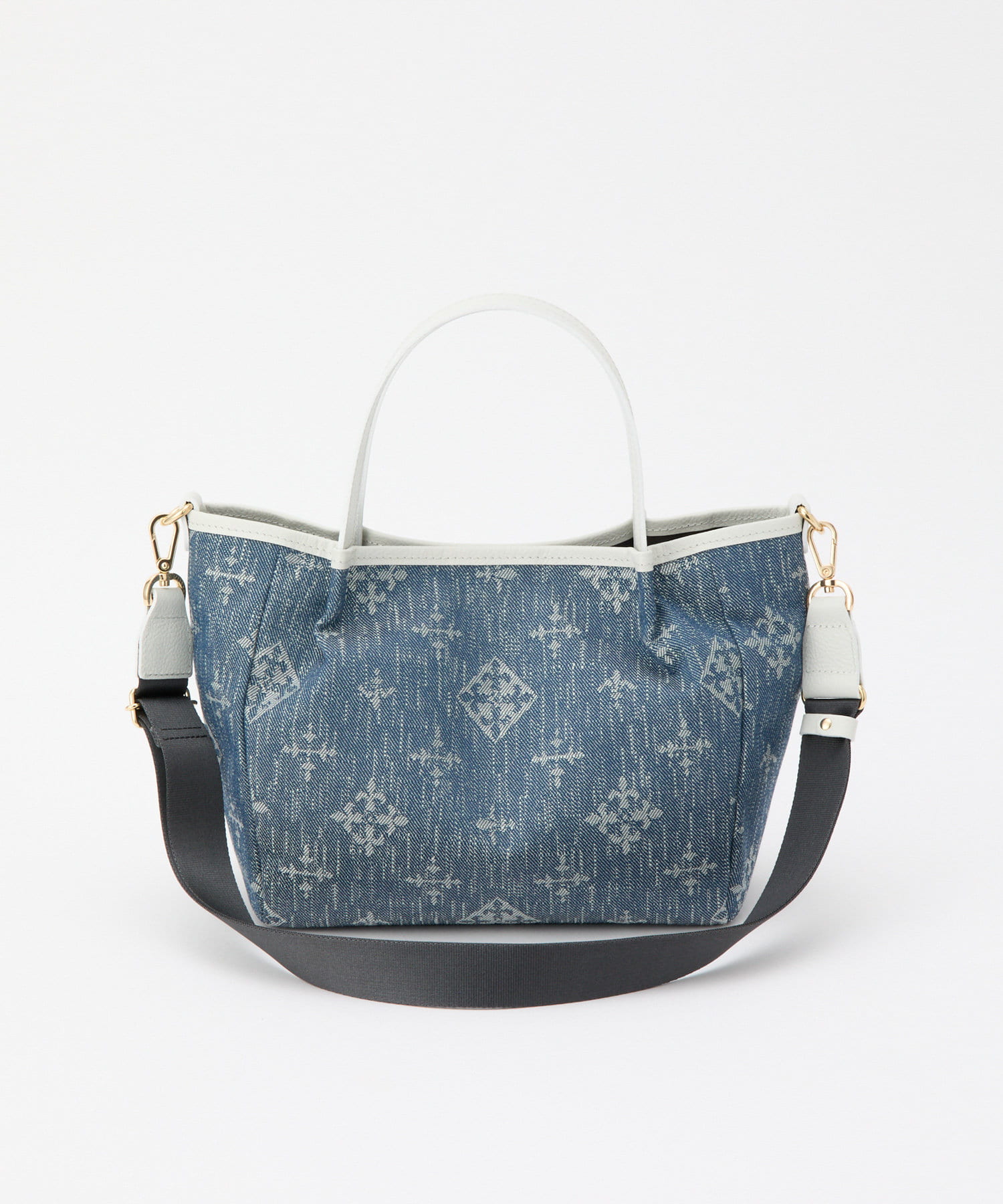 *4-6 WEEKS* (1465)Russet [Denim jacquard] 2way mini tote bag Indigo