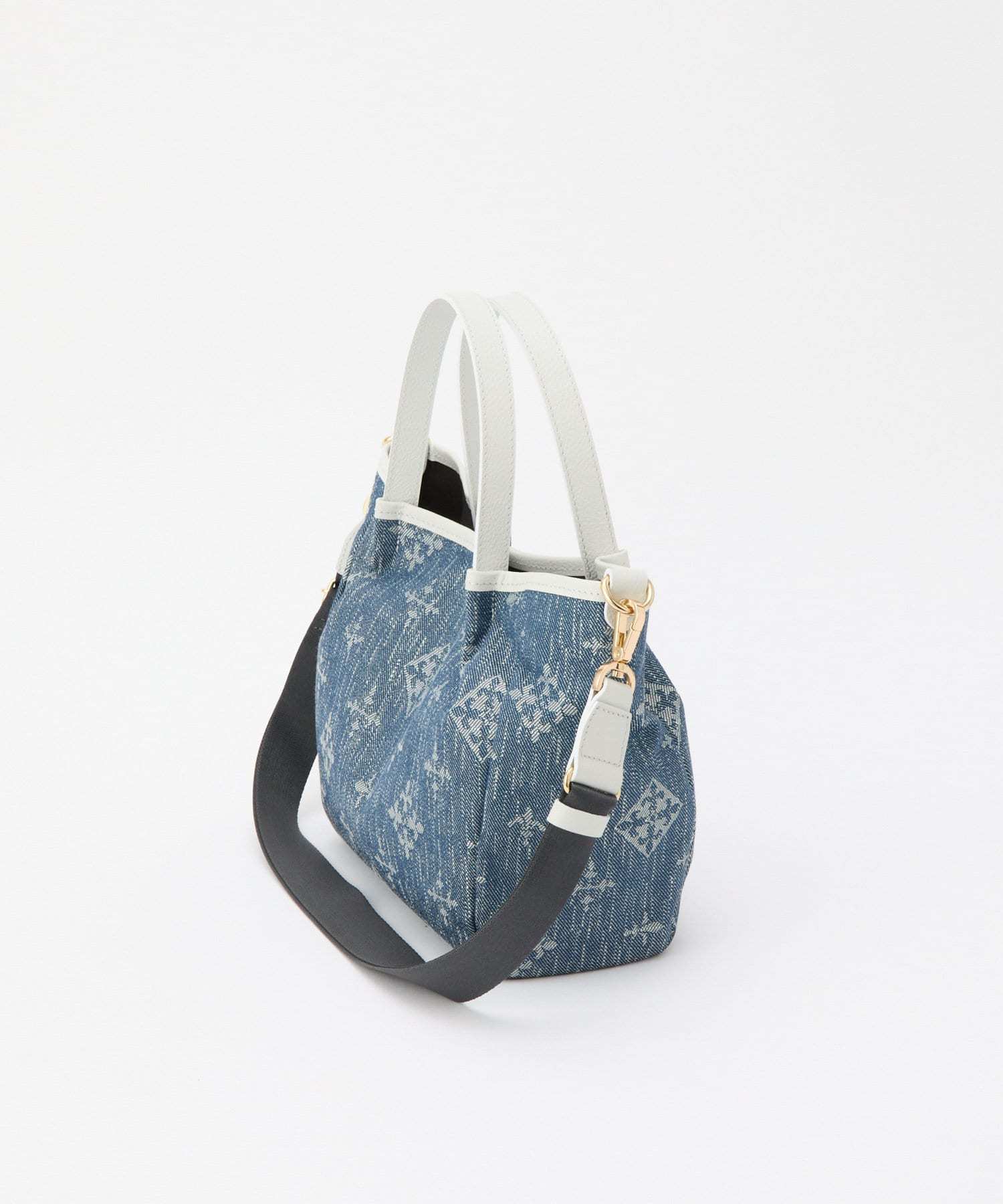 *4-6 WEEKS* (1465)Russet [Denim jacquard] 2way mini tote bag Indigo