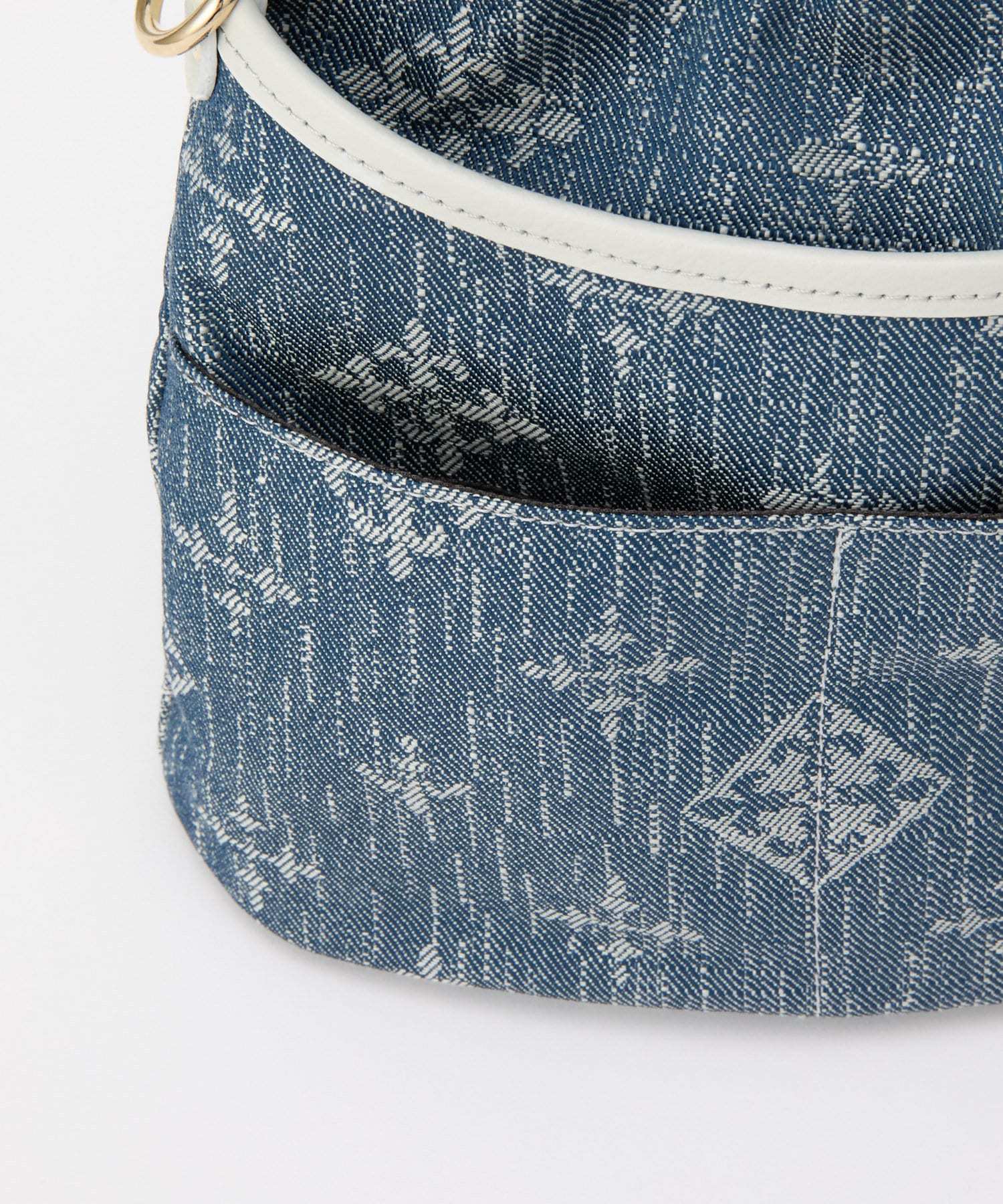 *4-6 WEEKS* (1221) LIMITED EDITION Russet [Denim jacquard] 2way drawstring mini shoulder bag Indigo