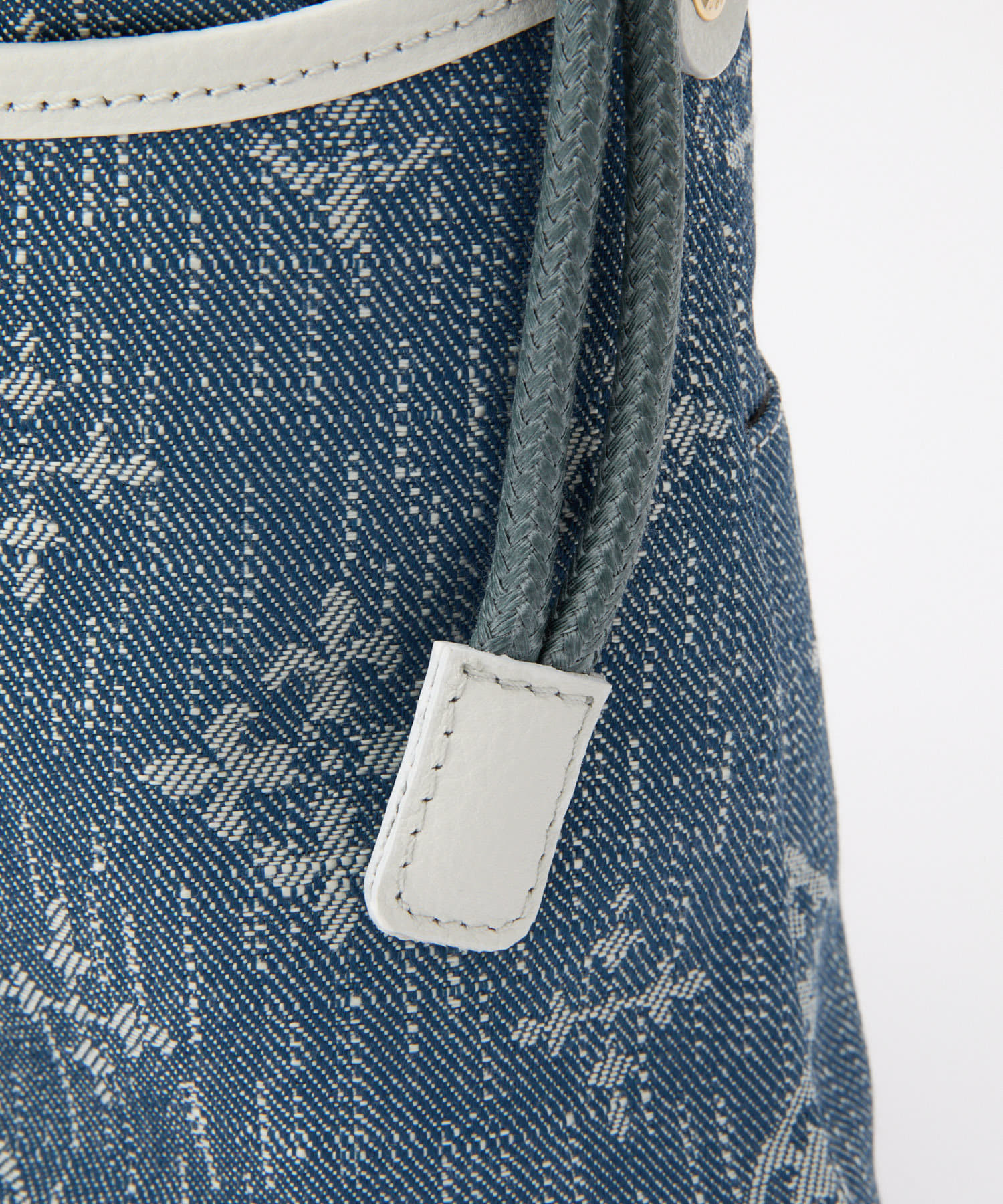 *4-6 WEEKS* (1221) LIMITED EDITION Russet [Denim jacquard] 2way drawstring mini shoulder bag Indigo