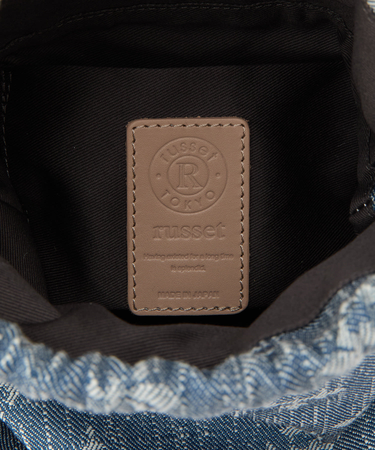 *4-6 WEEKS* (1221) LIMITED EDITION Russet [Denim jacquard] 2way drawstring mini shoulder bag Indigo