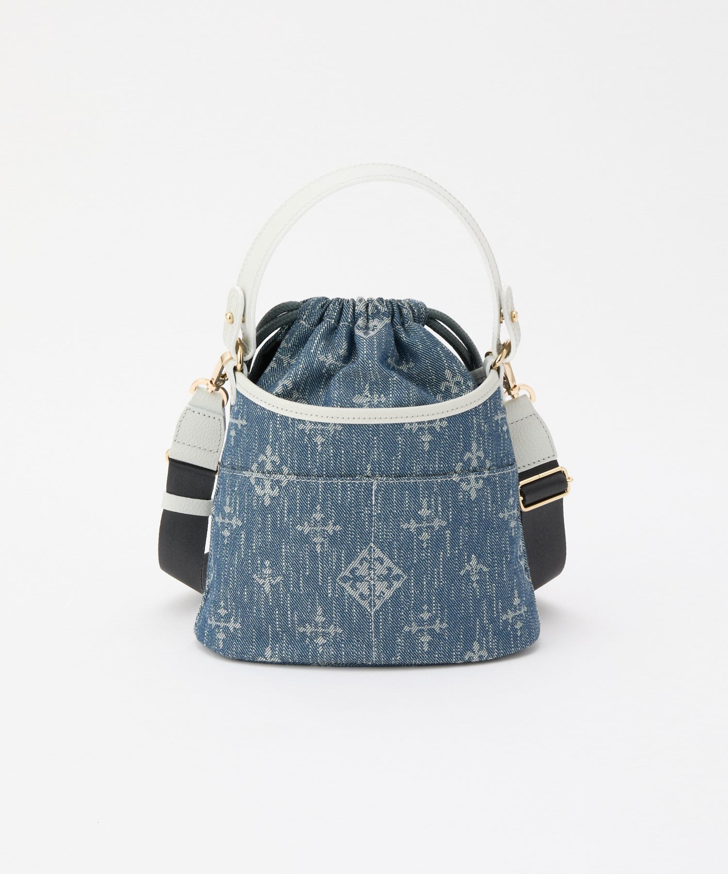*4-6 WEEKS* (1221) LIMITED EDITION Russet [Denim jacquard] 2way drawstring mini shoulder bag Indigo