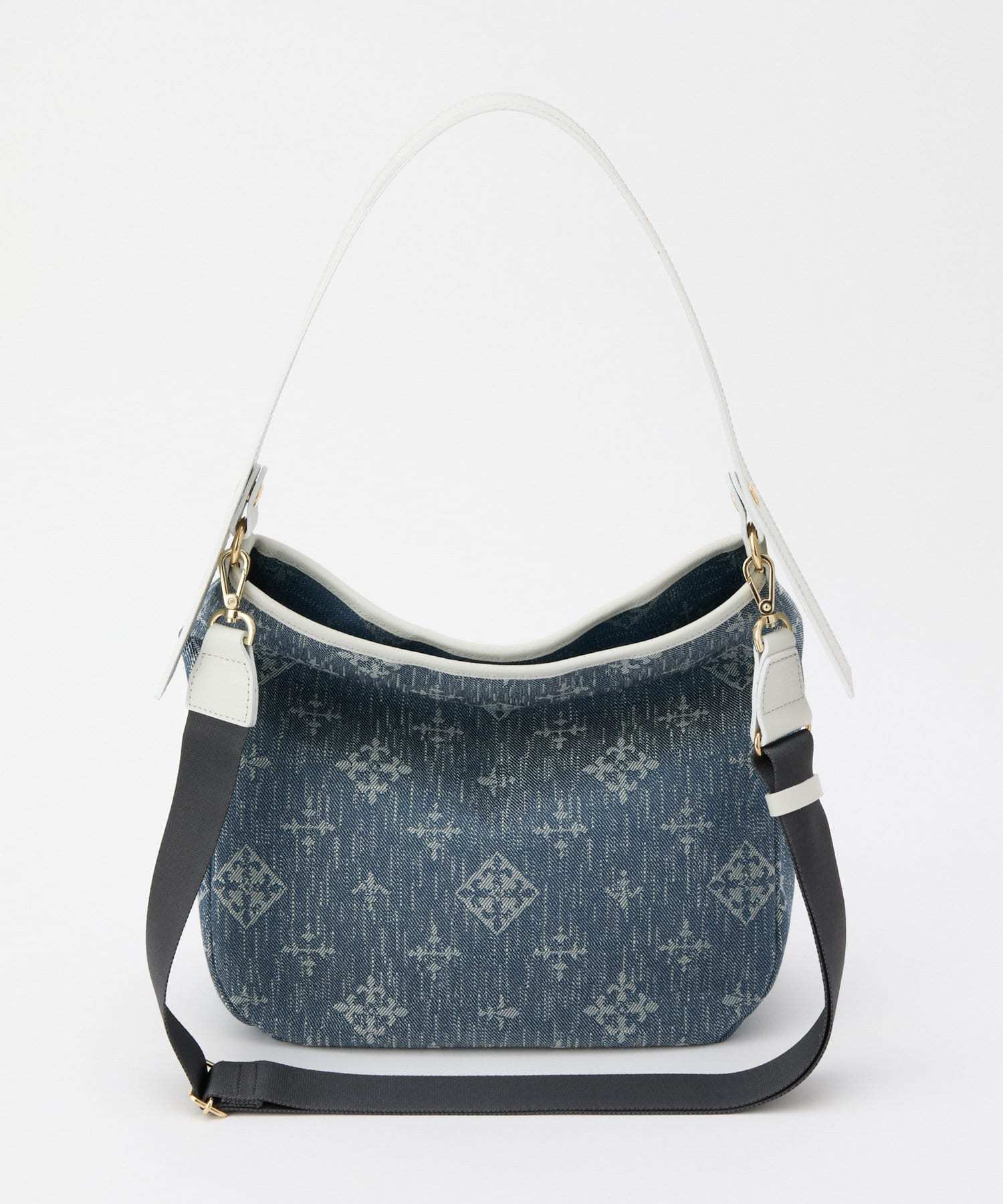 Russet [Denim jacquard] 2way shoulder bag Indigo