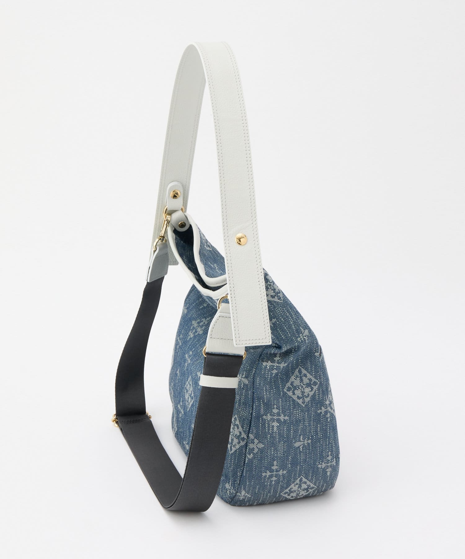 Russet [Denim jacquard] 2way shoulder bag Indigo