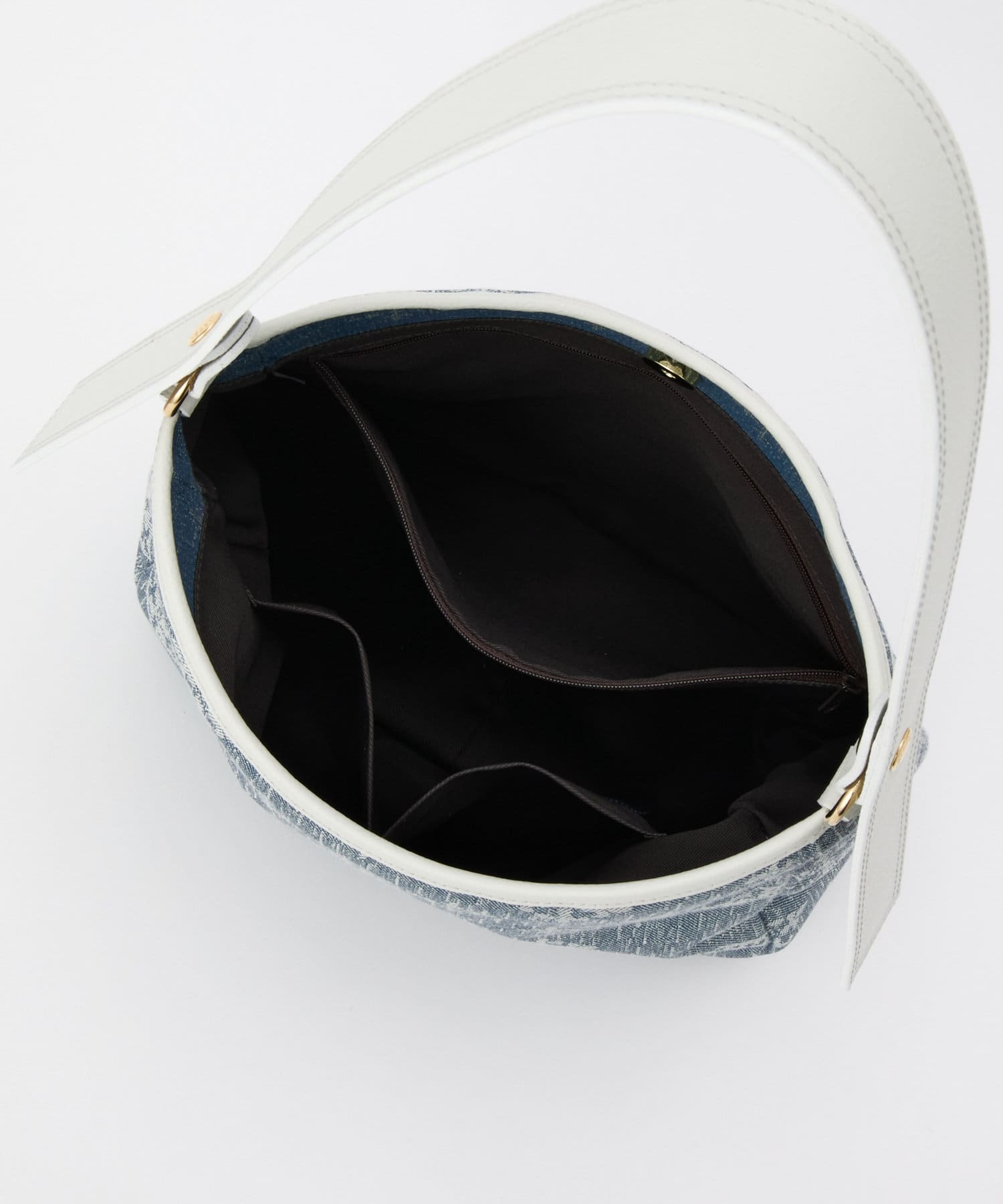 Russet [Denim jacquard] 2way shoulder bag Indigo