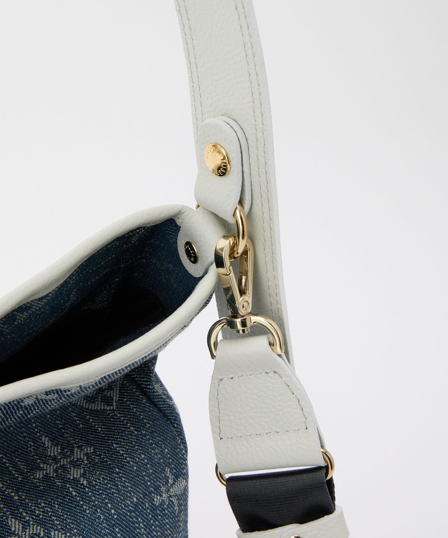 Russet [Denim jacquard] 2way shoulder bag Indigo