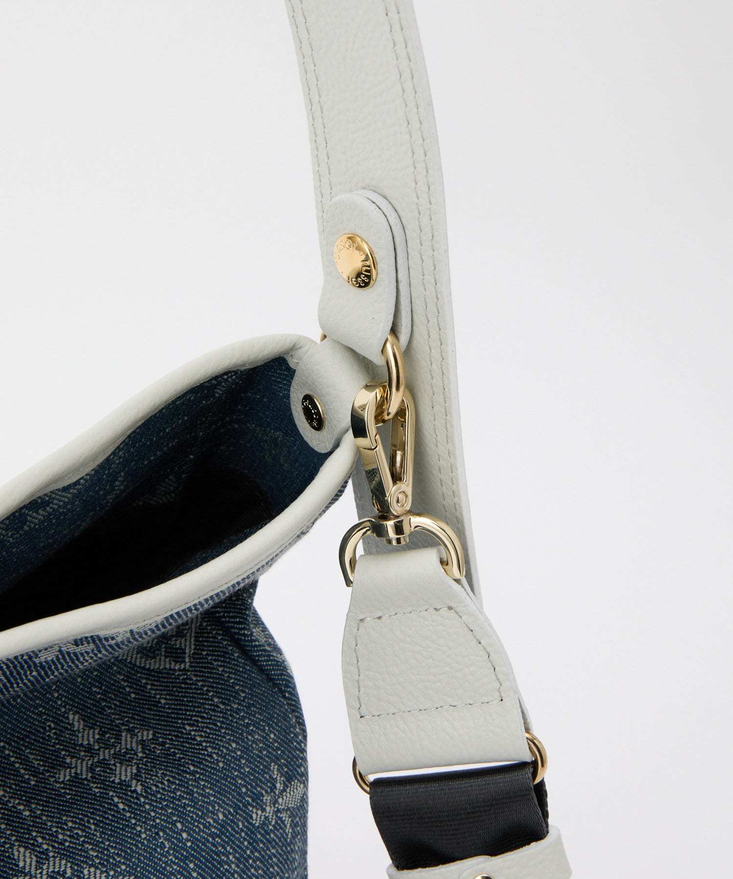 Russet [Denim jacquard] 2way shoulder bag Indigo