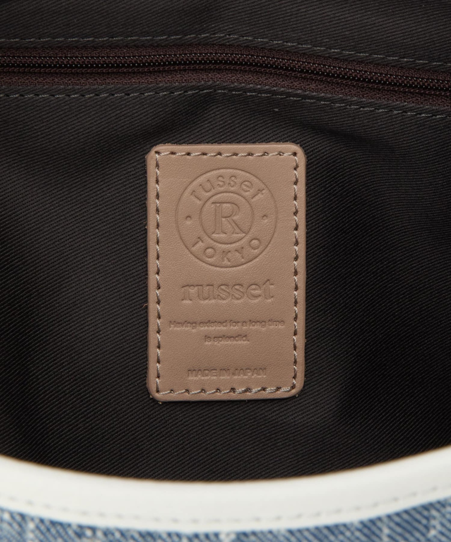 Russet [Denim jacquard] 2way shoulder bag Indigo