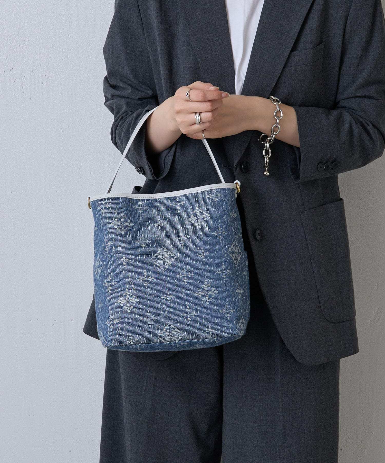 *4-6 WEEKS* (1222) LIMITED EDITION Russet [Denim jacquard] 2way mini shoulder bag Indigo