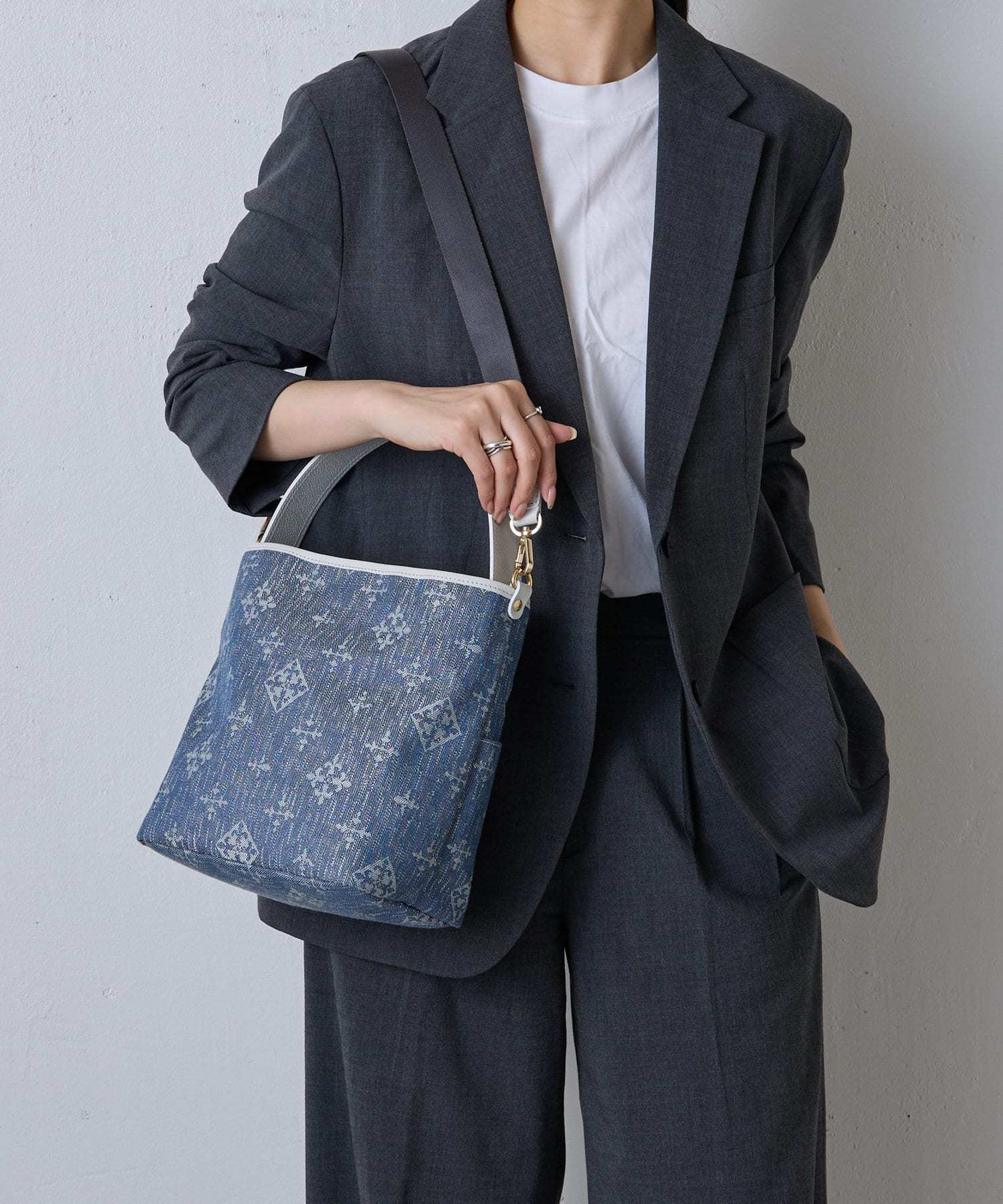 *4-6 WEEKS* (1222) LIMITED EDITION Russet [Denim jacquard] 2way mini shoulder bag Indigo
