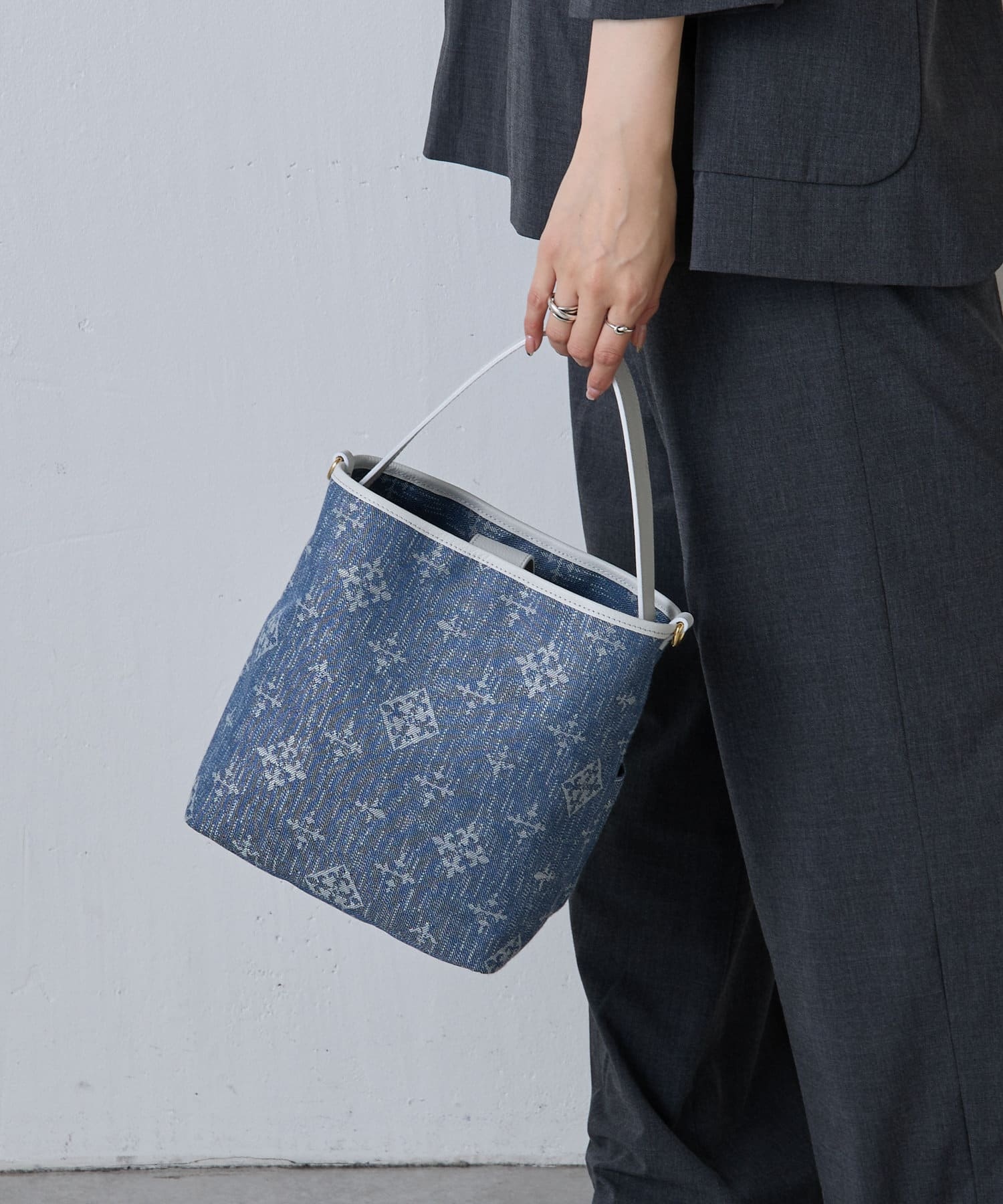 *4-6 WEEKS* (1222) LIMITED EDITION Russet [Denim jacquard] 2way mini shoulder bag Indigo