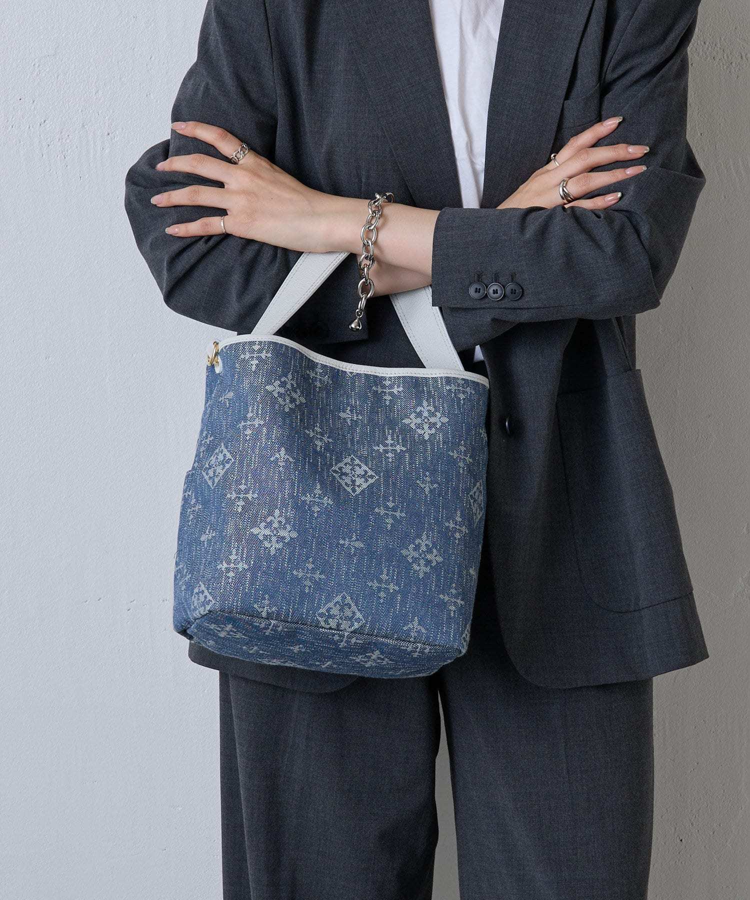 *4-6 WEEKS* (1222) LIMITED EDITION Russet [Denim jacquard] 2way mini shoulder bag Indigo