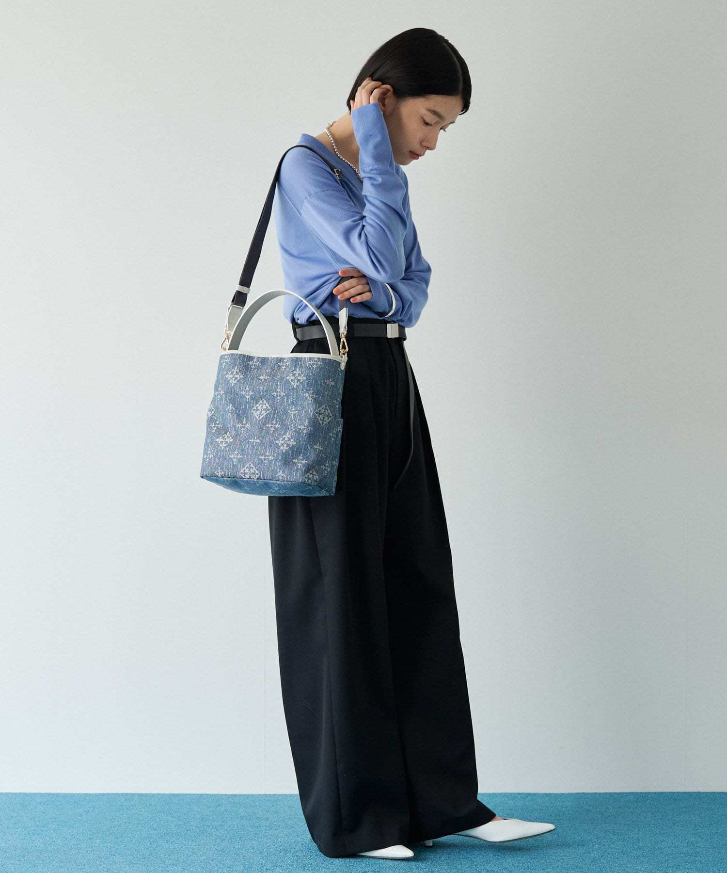 *4-6 WEEKS* (1222) LIMITED EDITION Russet [Denim jacquard] 2way mini shoulder bag Indigo