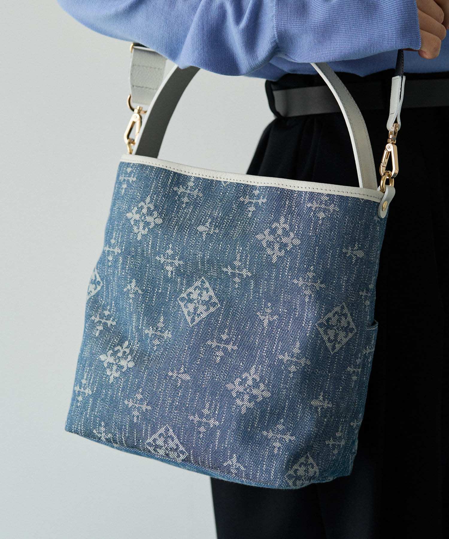 *4-6 WEEKS* (1222) LIMITED EDITION Russet [Denim jacquard] 2way mini shoulder bag Indigo