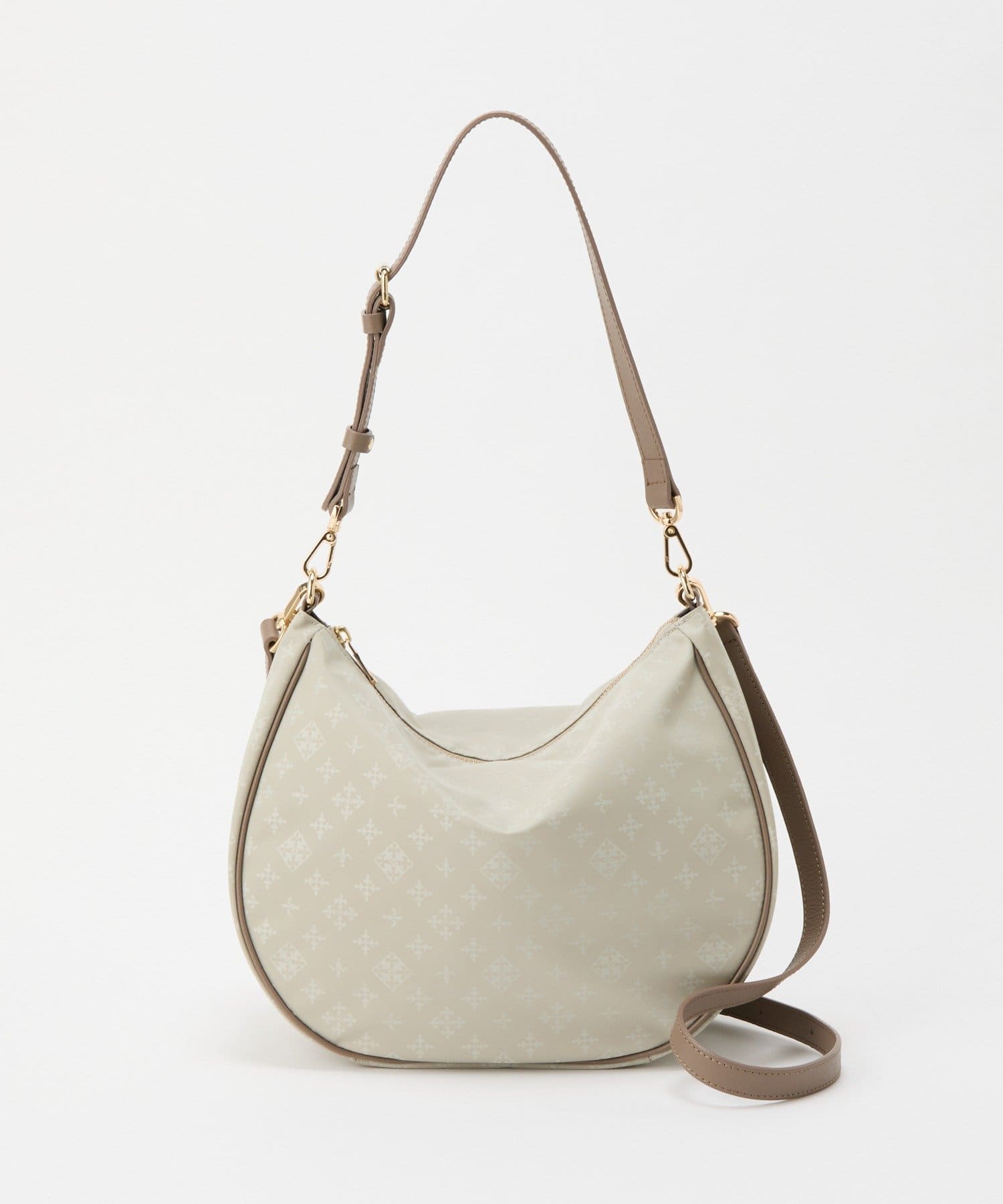 *4 - 6 Weeks* (90983)Russet Monogram Nylon Jacquard Round 2-Way Shoulder Bag