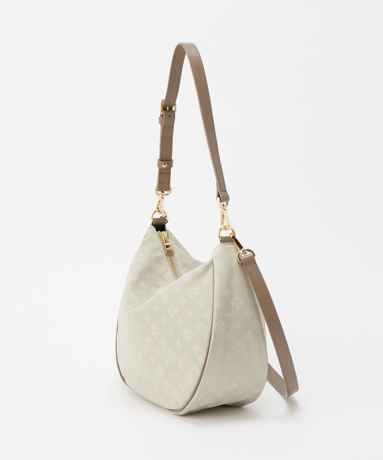 *4 - 6 Weeks* (90983)Russet Monogram Nylon Jacquard Round 2-Way Shoulder Bag