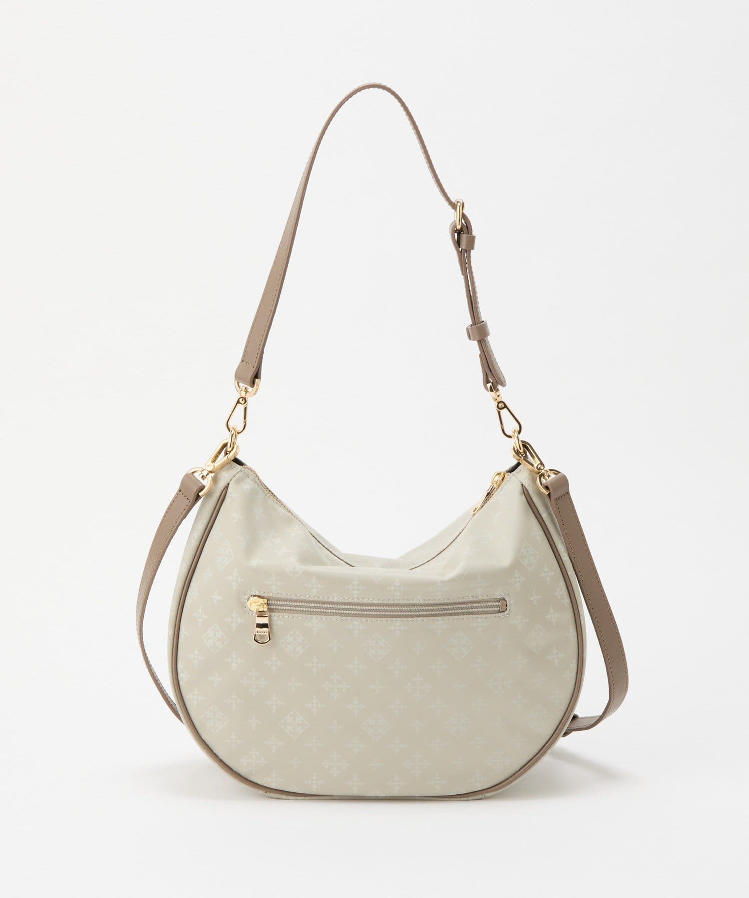 *4 - 6 Weeks* (90983)Russet Monogram Nylon Jacquard Round 2-Way Shoulder Bag