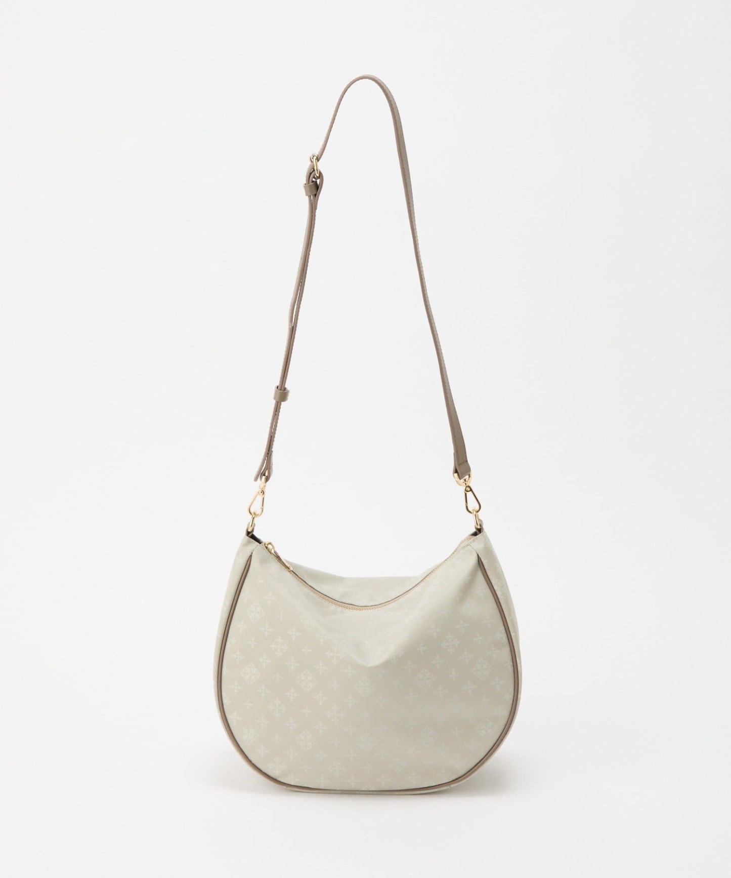 *4 - 6 Weeks* (90983)Russet Monogram Nylon Jacquard Round 2-Way Shoulder Bag