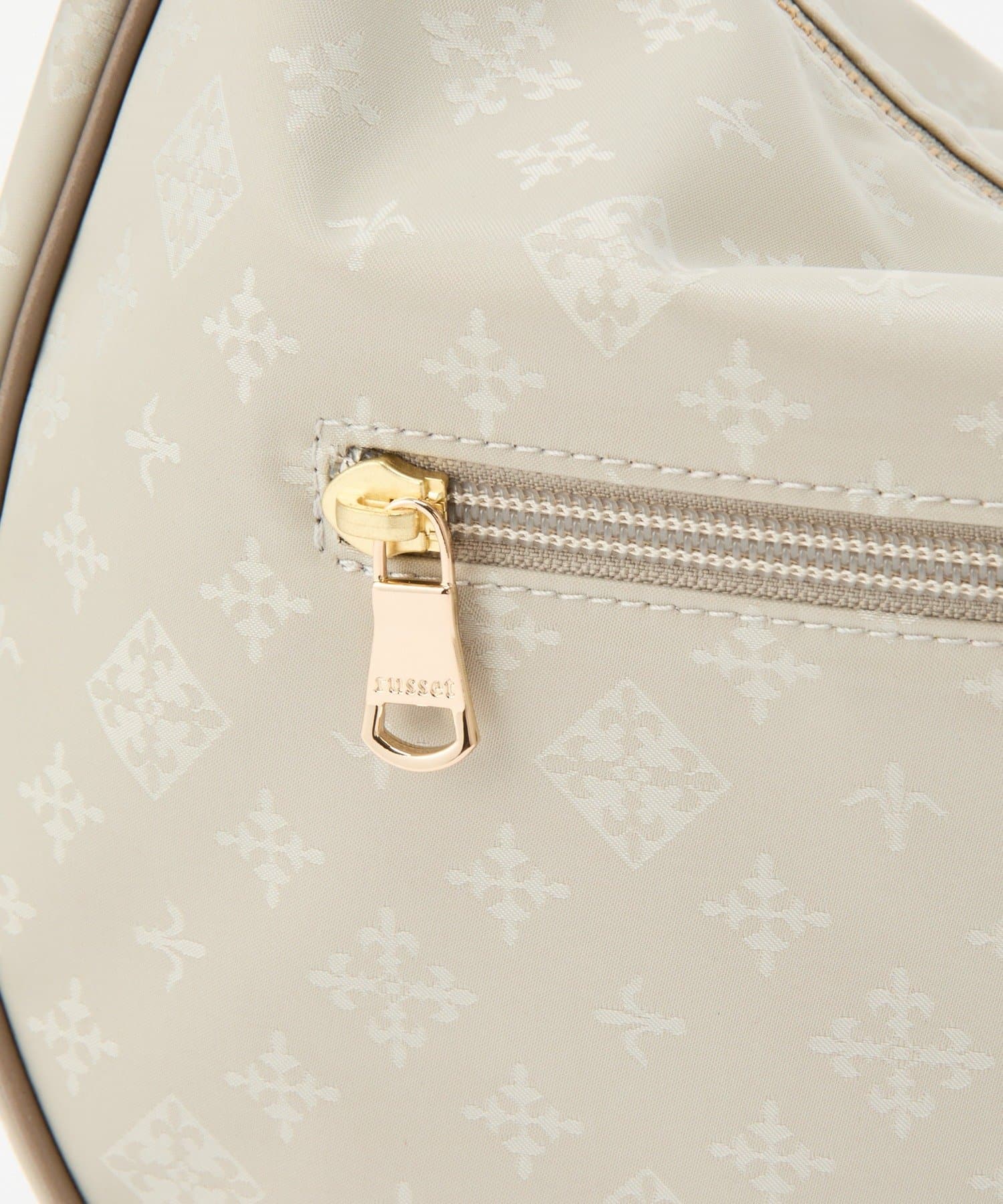 *4 - 6 Weeks* (90983)Russet Monogram Nylon Jacquard Round 2-Way Shoulder Bag