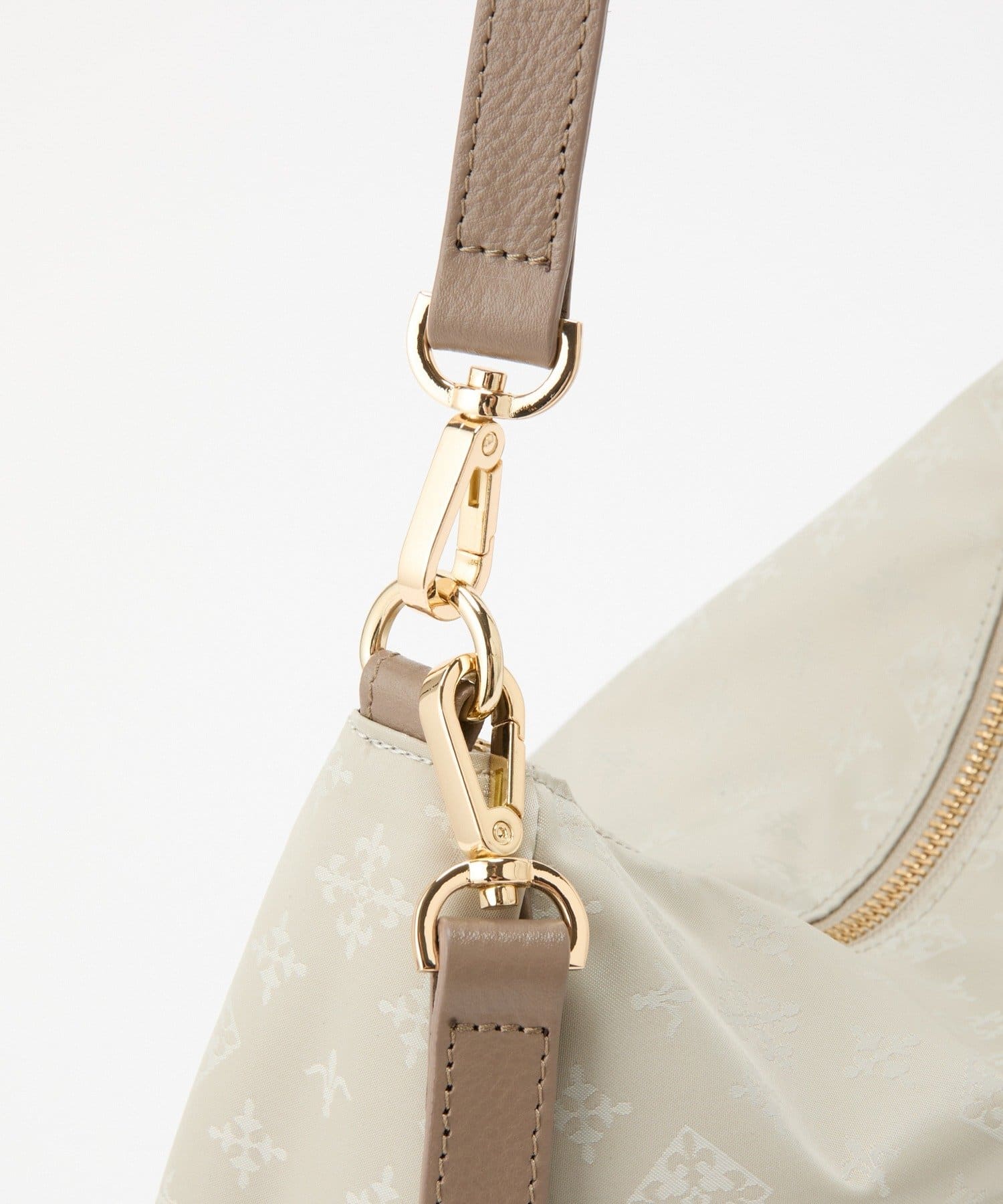 *4 - 6 Weeks* (90983)Russet Monogram Nylon Jacquard Round 2-Way Shoulder Bag