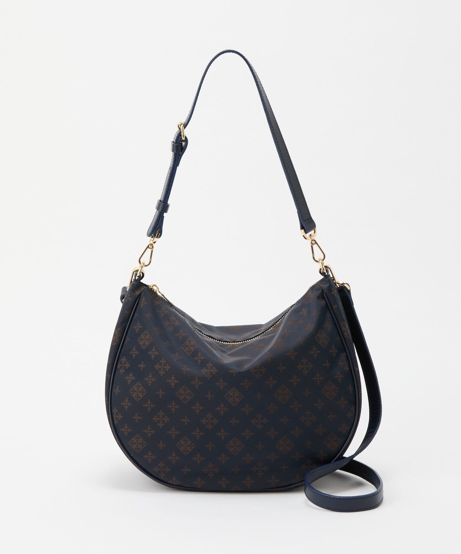 *4 - 6 Weeks* (90983)Russet Monogram Nylon Jacquard Round 2-Way Shoulder Bag