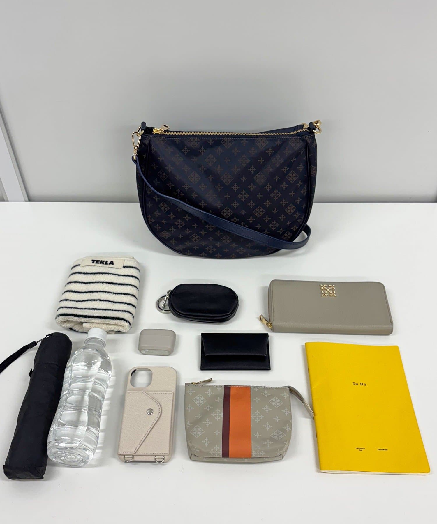 *4 - 6 Weeks* (90983)Russet Monogram Nylon Jacquard Round 2-Way Shoulder Bag