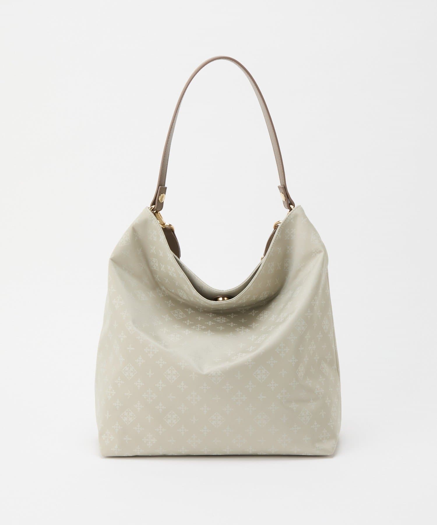 *4 - 6 Weeks* (91017)Russet Monogram Nylon Jacquard Vertical 2-Way Shoulder Bag