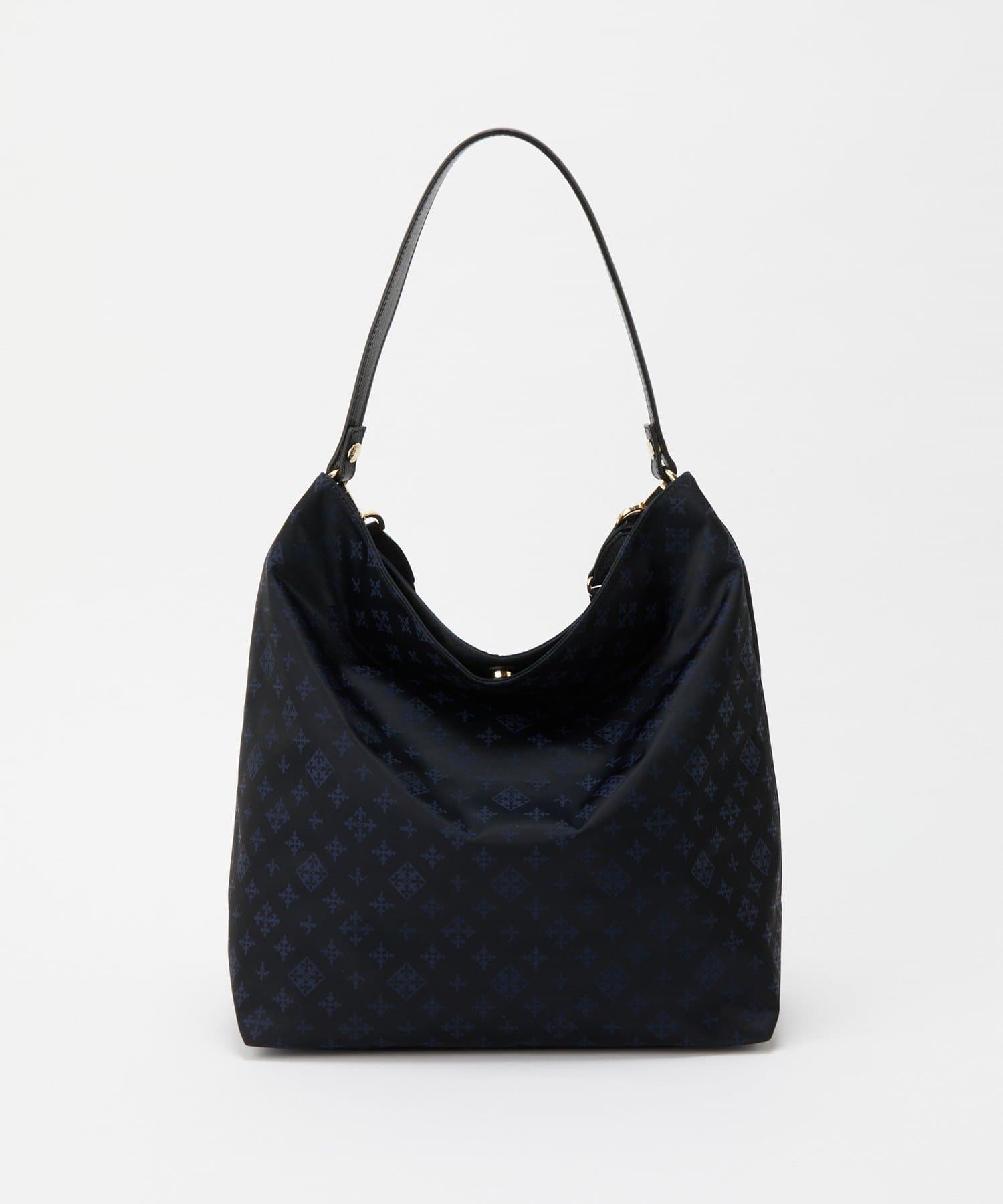 *4 - 6 Weeks* (91017)Russet Monogram Nylon Jacquard Vertical 2-Way Shoulder Bag