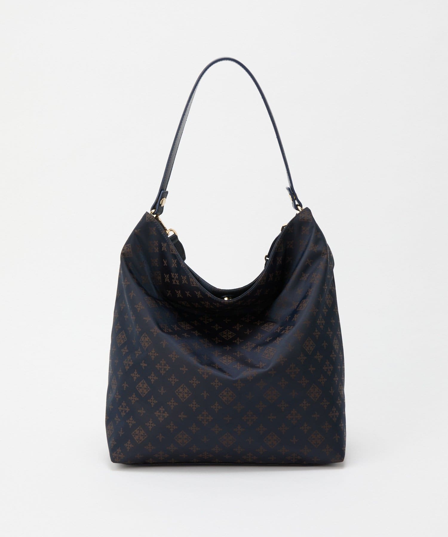 *4 - 6 Weeks* (91017)Russet Monogram Nylon Jacquard Vertical 2-Way Shoulder Bag