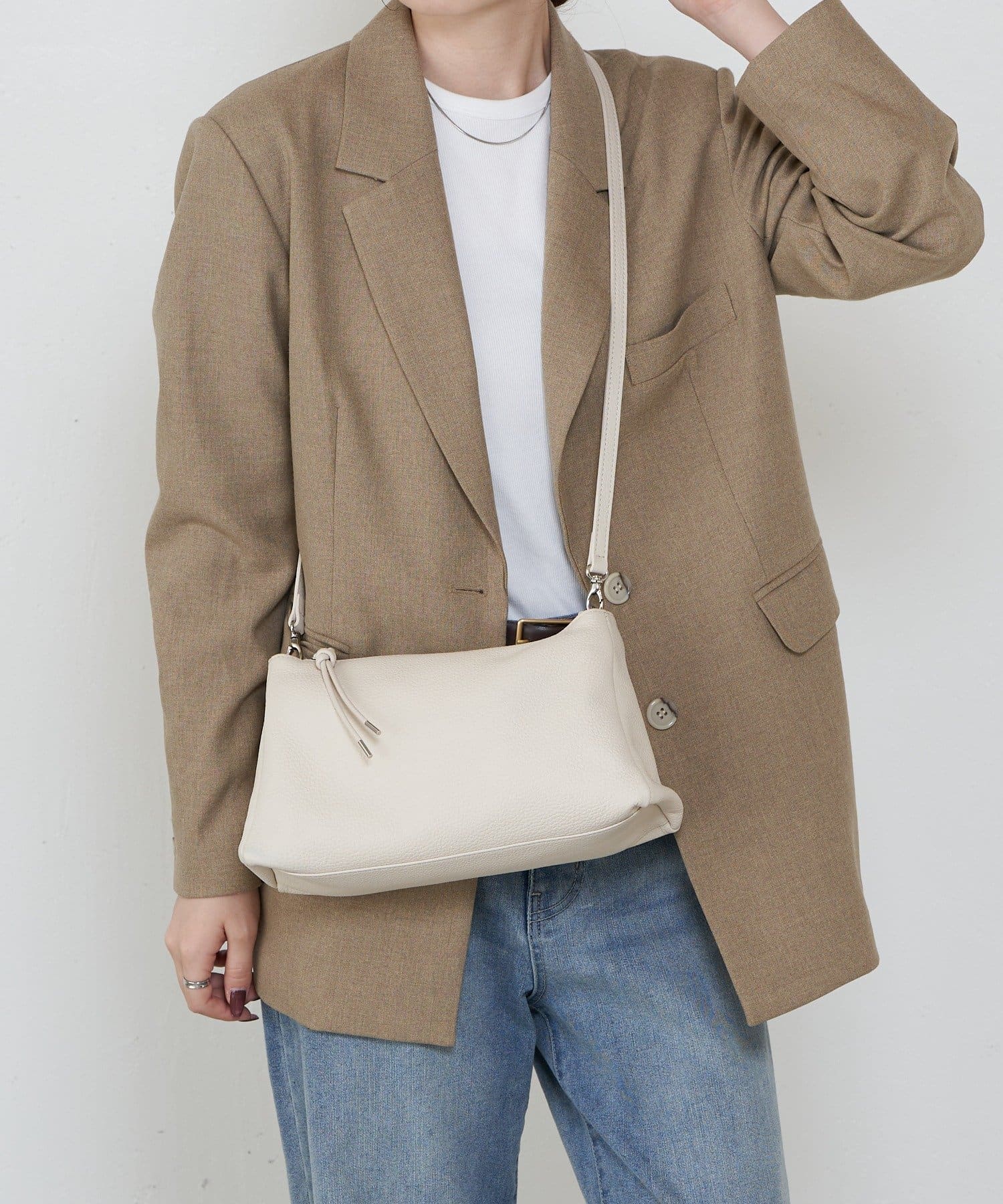 *4-6 Weeks* (4914) Leather 2-Way Shoulder Bag