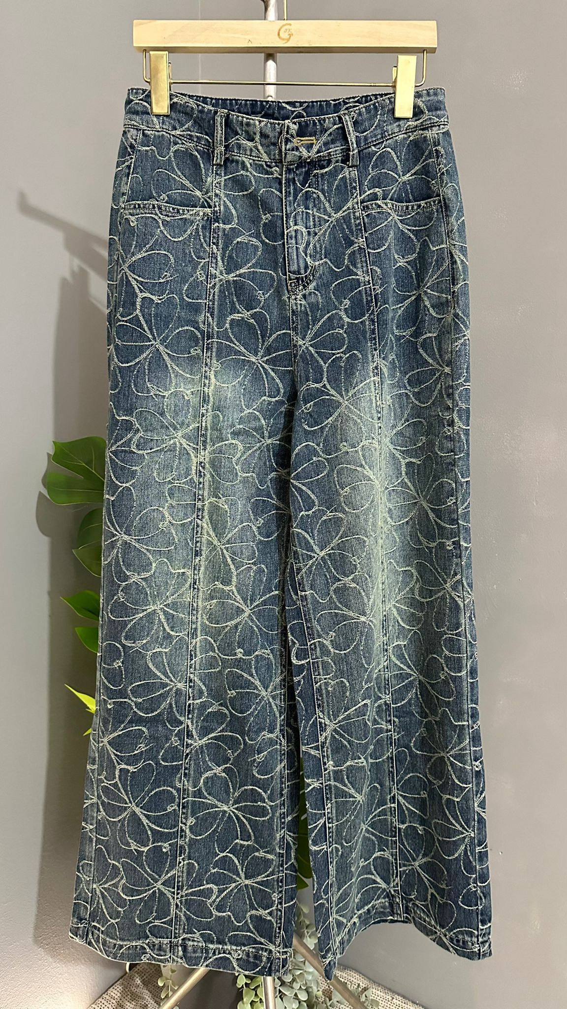 (D1490)Denim Pants
