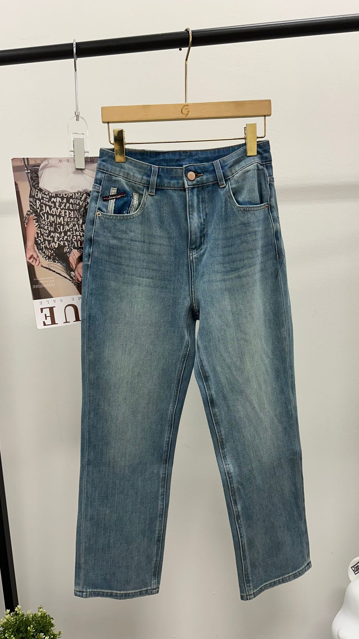 (D1703)Denim Pants