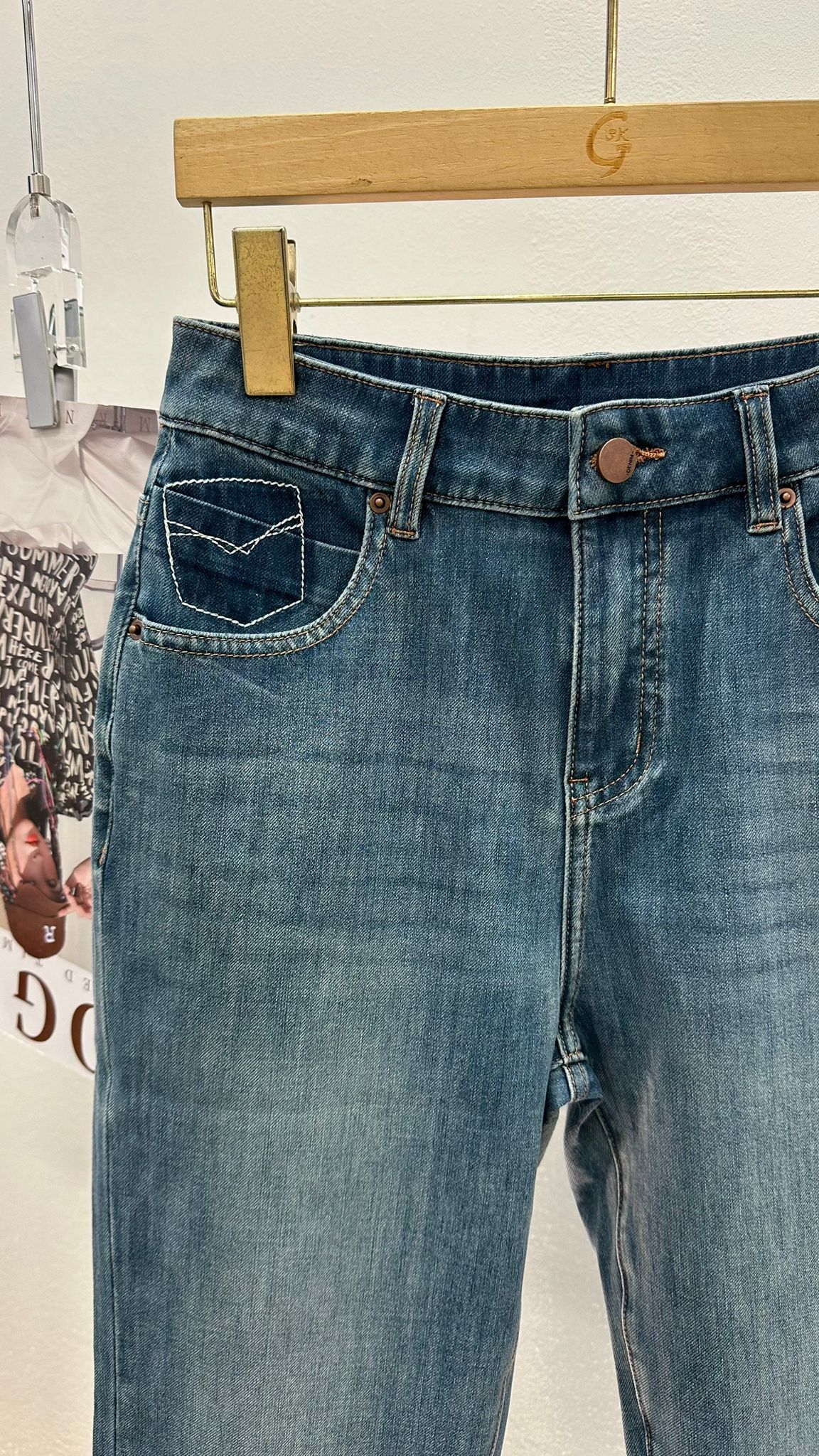 (D1717)Denim Pants