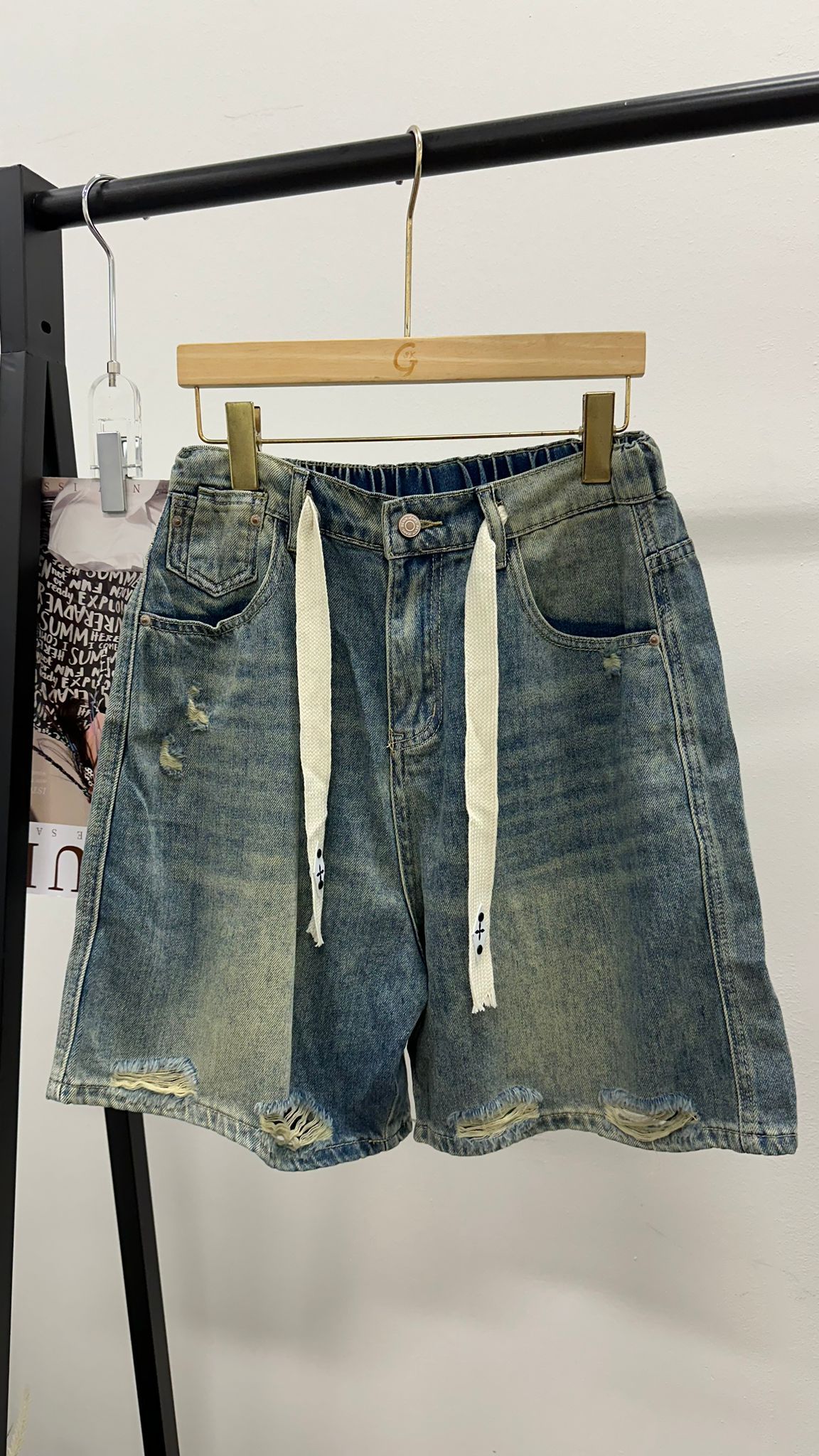 (D1737)Denim Pants