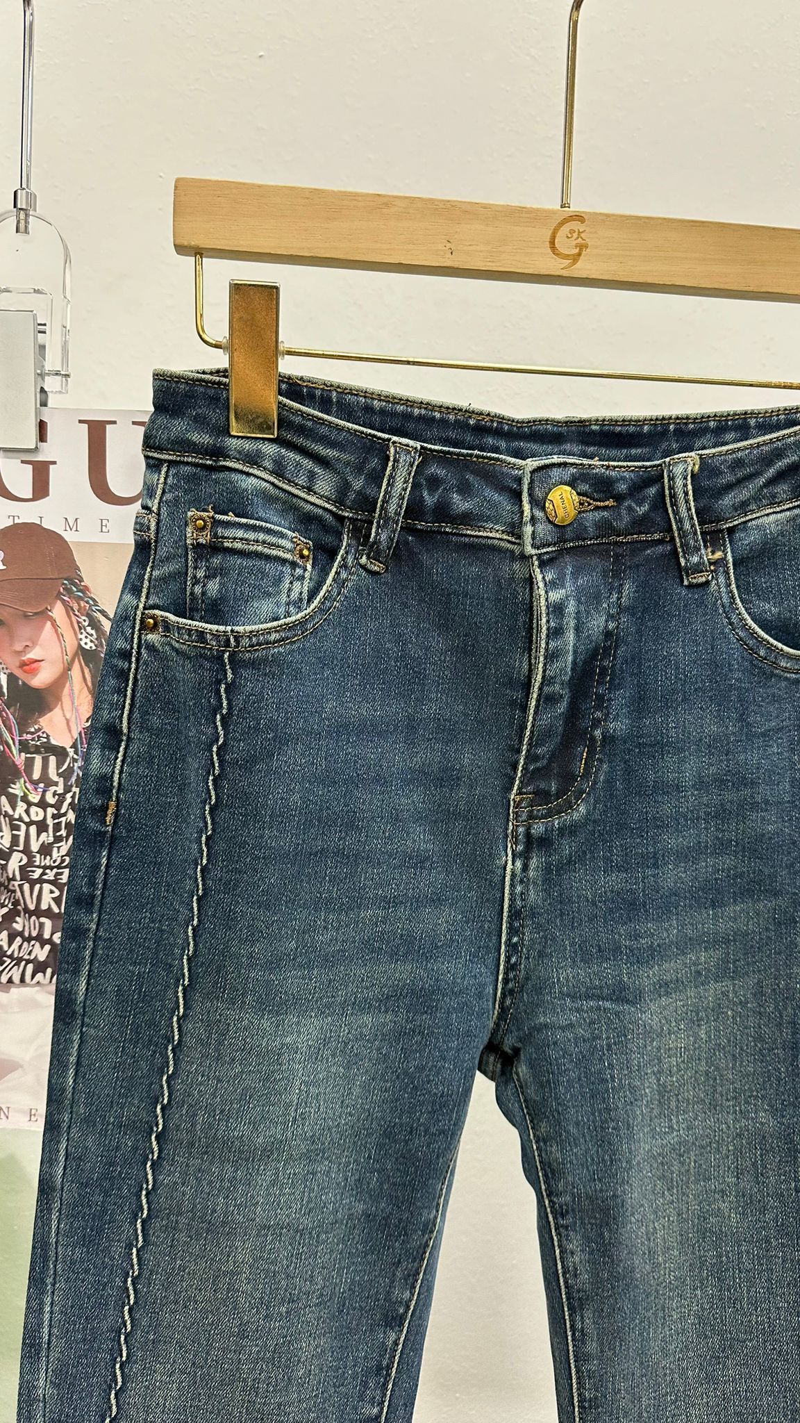 (D1879)Denim Pants