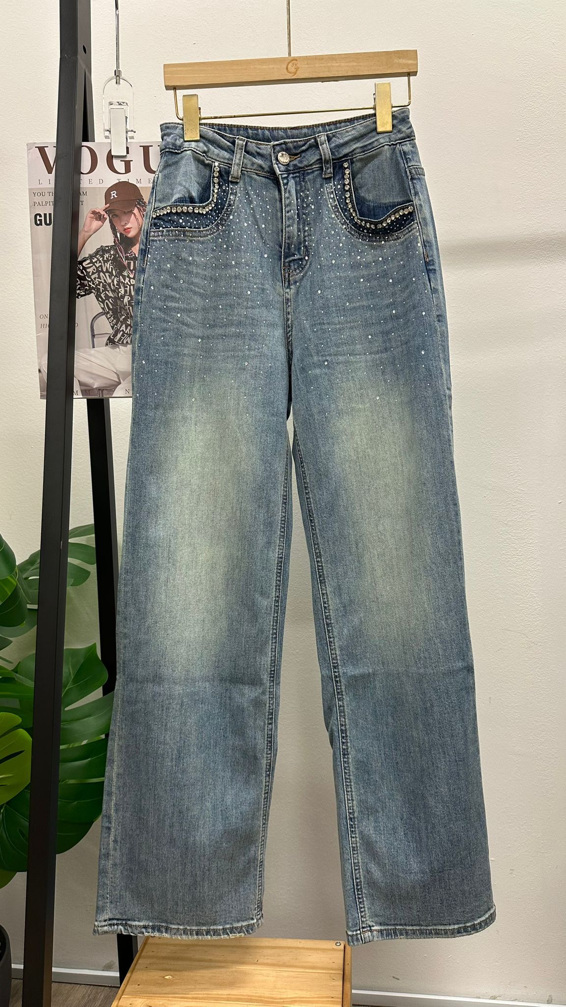 (D1886)Denim Pants