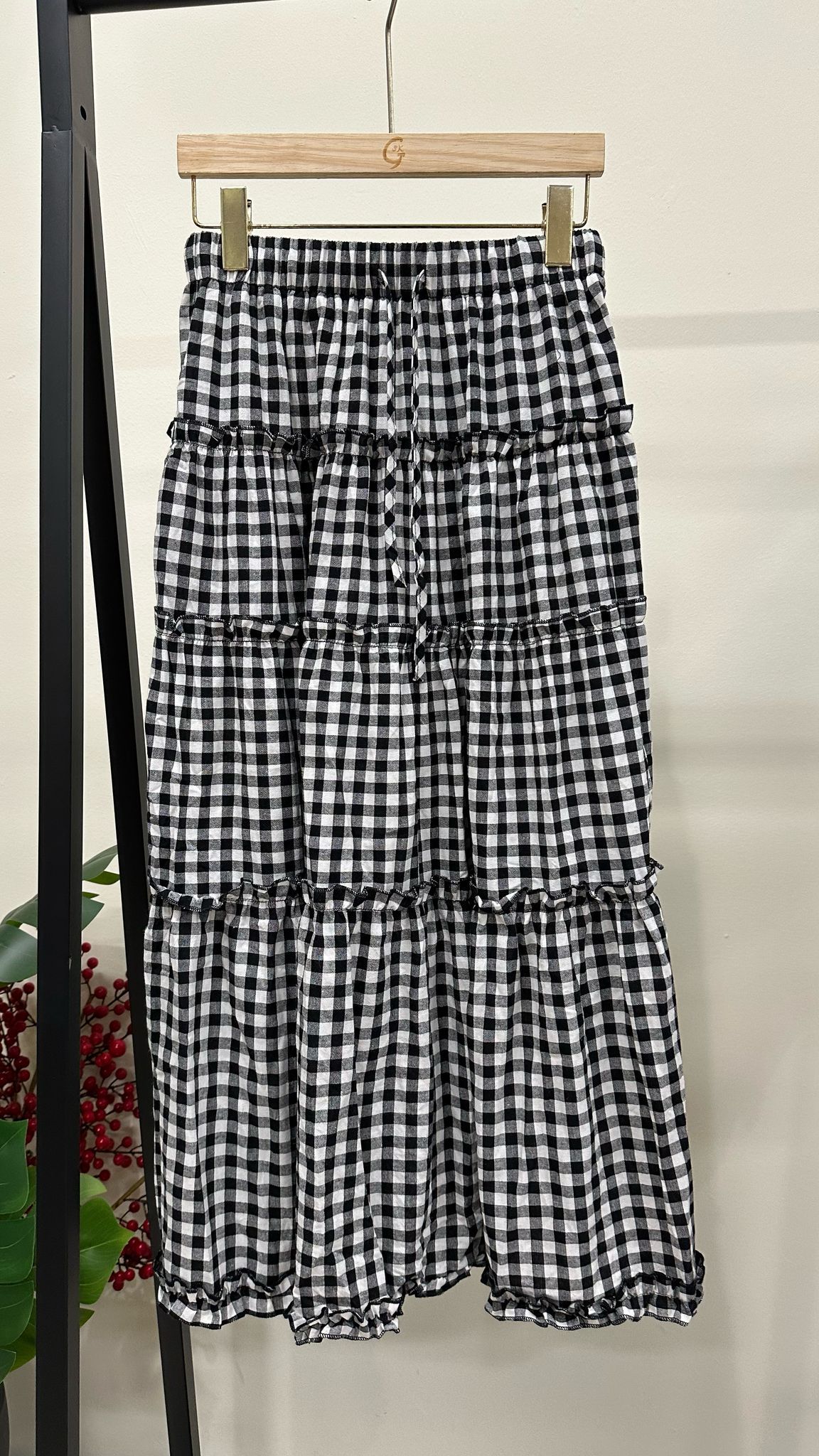 (D1983)Checkered Skirt