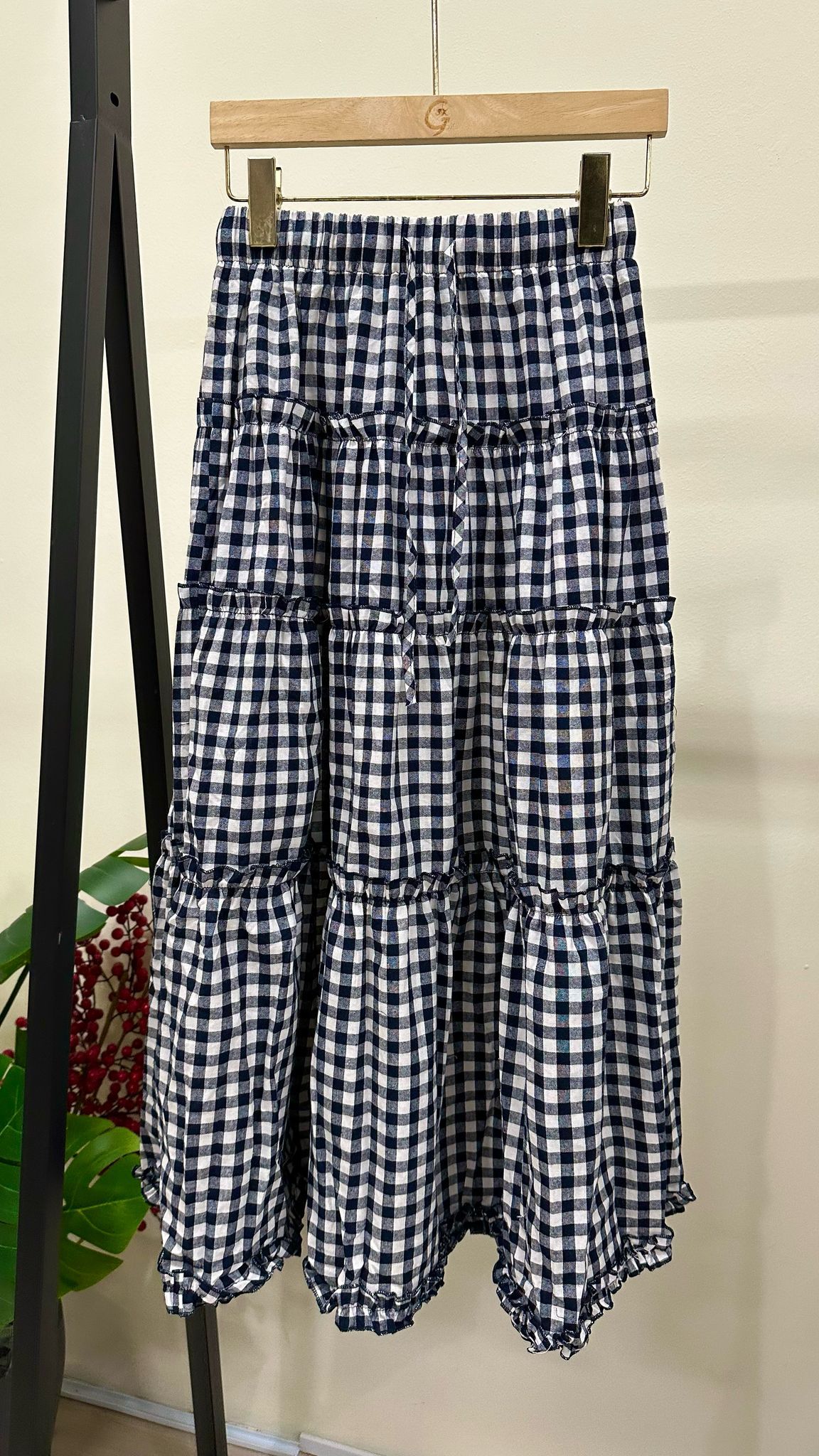 (D1983)Checkered Skirt