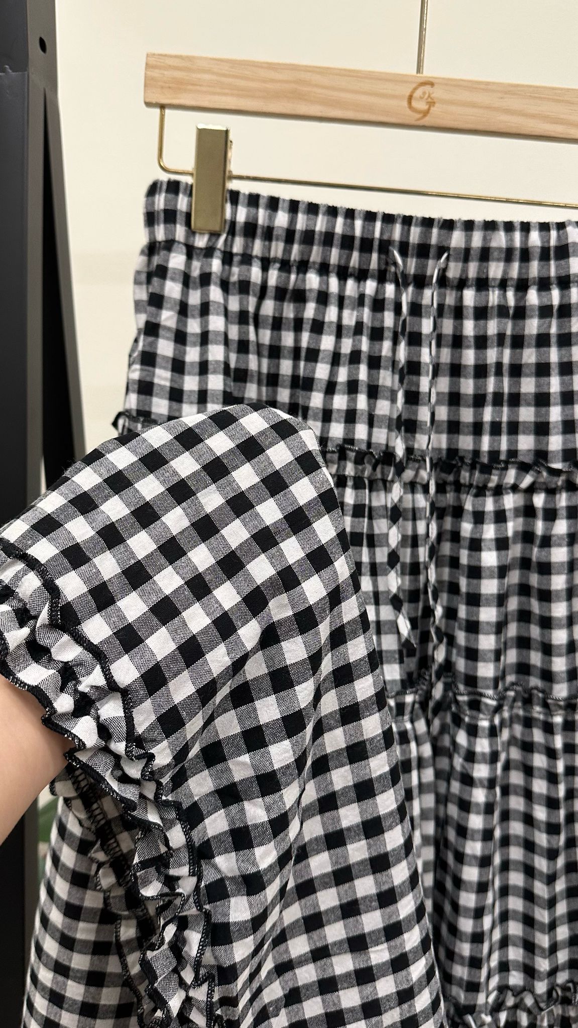 (D1983)Checkered Skirt