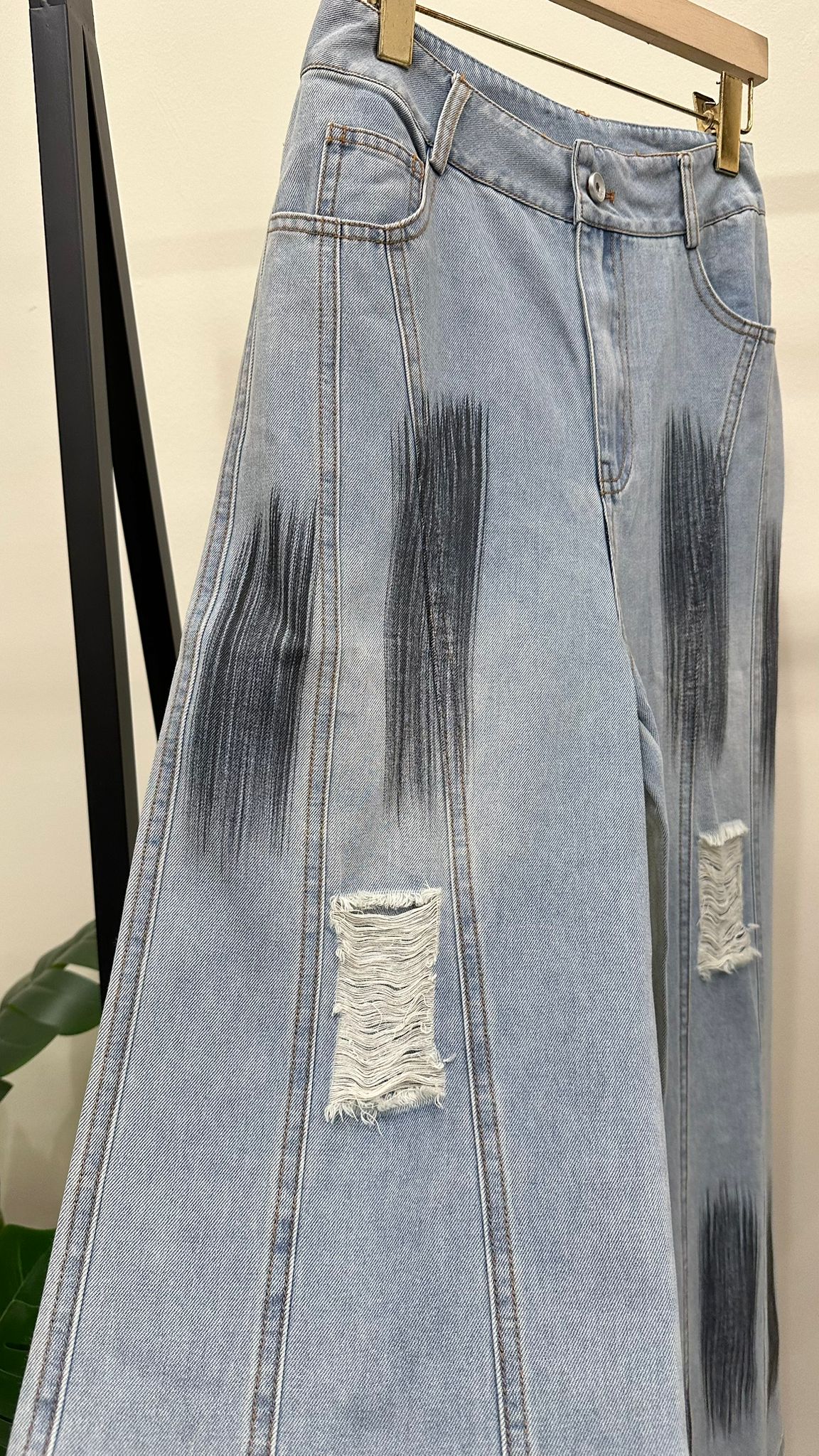 (D2032)Denim Pants